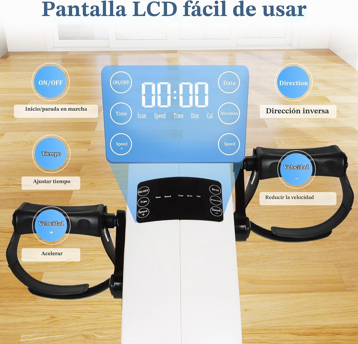 PEDALERA MOTORIZADA NIDREAMCE PARA PIERNAS CON SOPORTE Y CONTROL REMOTO - 2