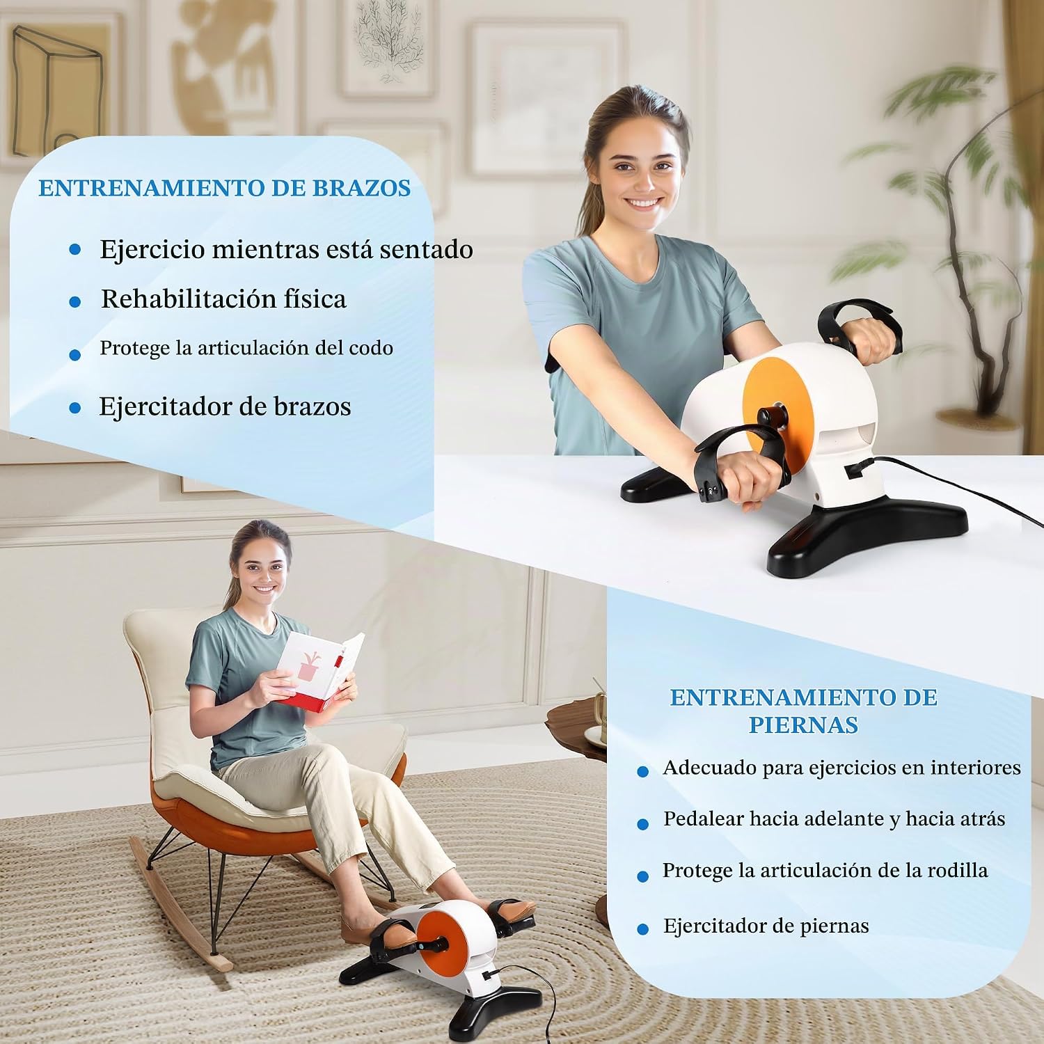 PEDALERA MOTORIZADA NIDREAMCE PARA PIERNAS CON SOPORTE Y CONTROL REMOTO - 4