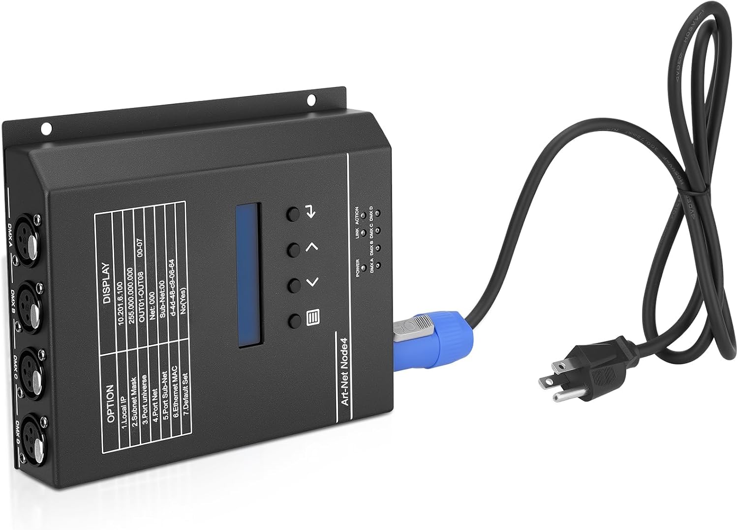 CONVERTIDOR ART-NET A DMX512 DE 4 PUERTOS CON POE SEJAEDE CR041R - 1