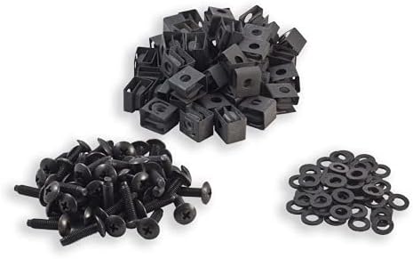 PERNOS PARA RACK 10-32 CON TUERCAS JAULA DESLIZABLES NEGRO, PAQUETE DE 50 - 2