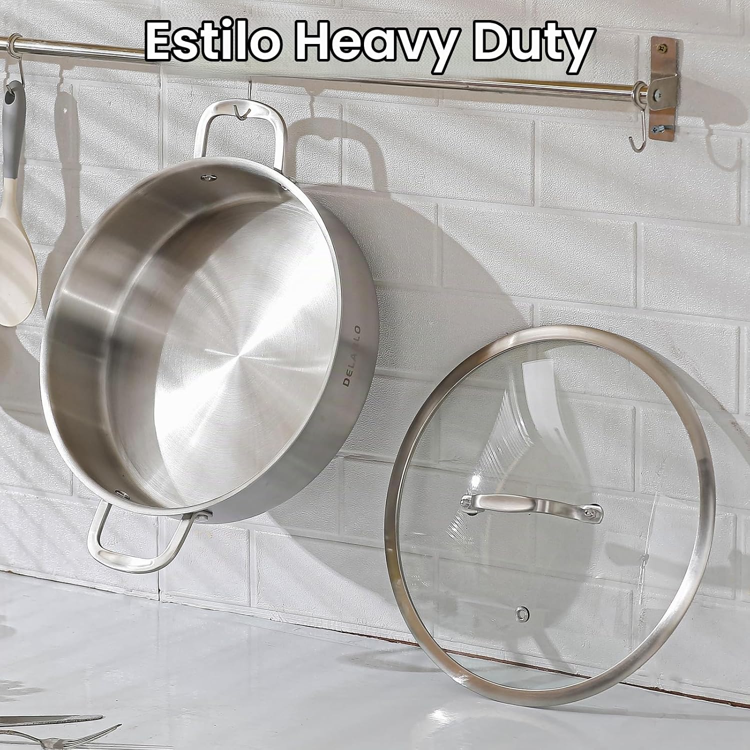 SARTÉN DELARLO 8QT ACERO INOXIDABLE CON TAPA 13 PULGADAS - 4