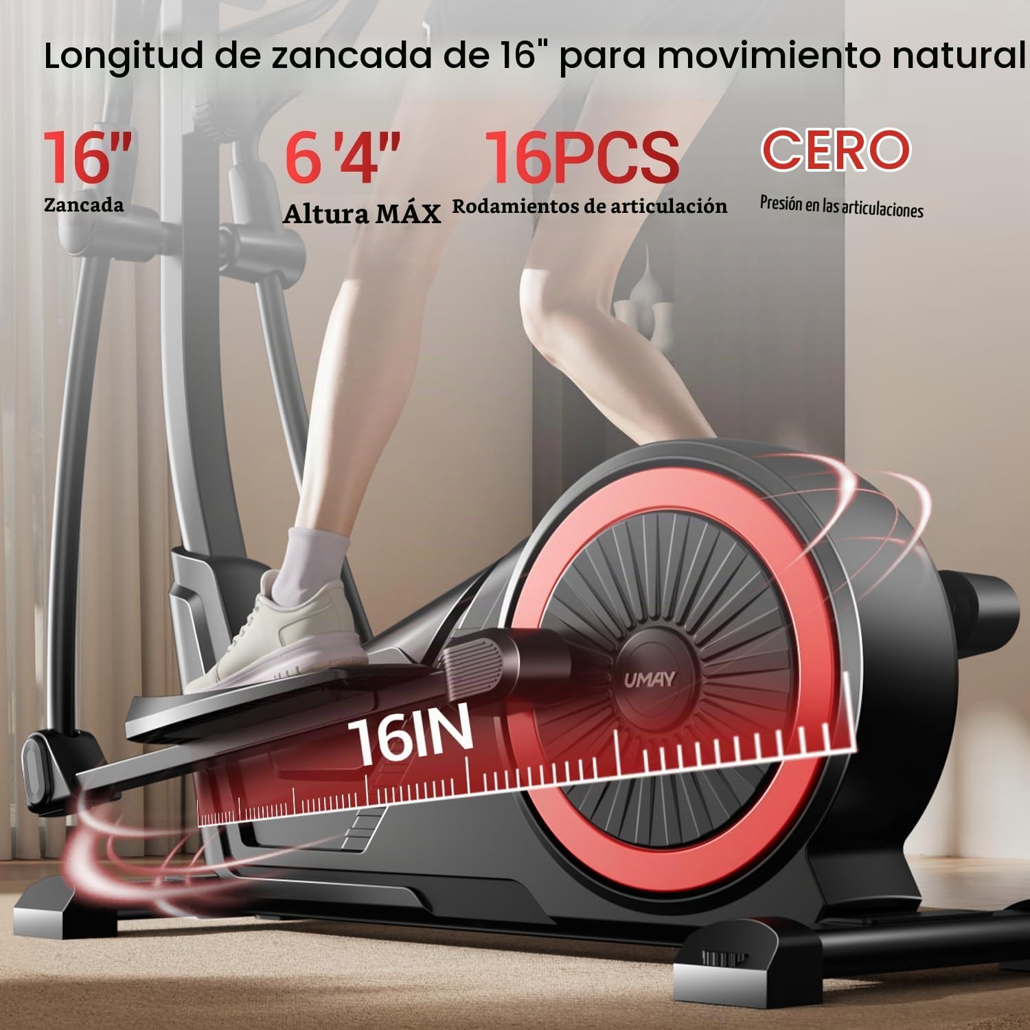 MÁQUINA ELÍPTICA UMAY CON ZANCADA DE 16 PULGADAS Y 8 NIVELES DE RESISTENCIA - 2