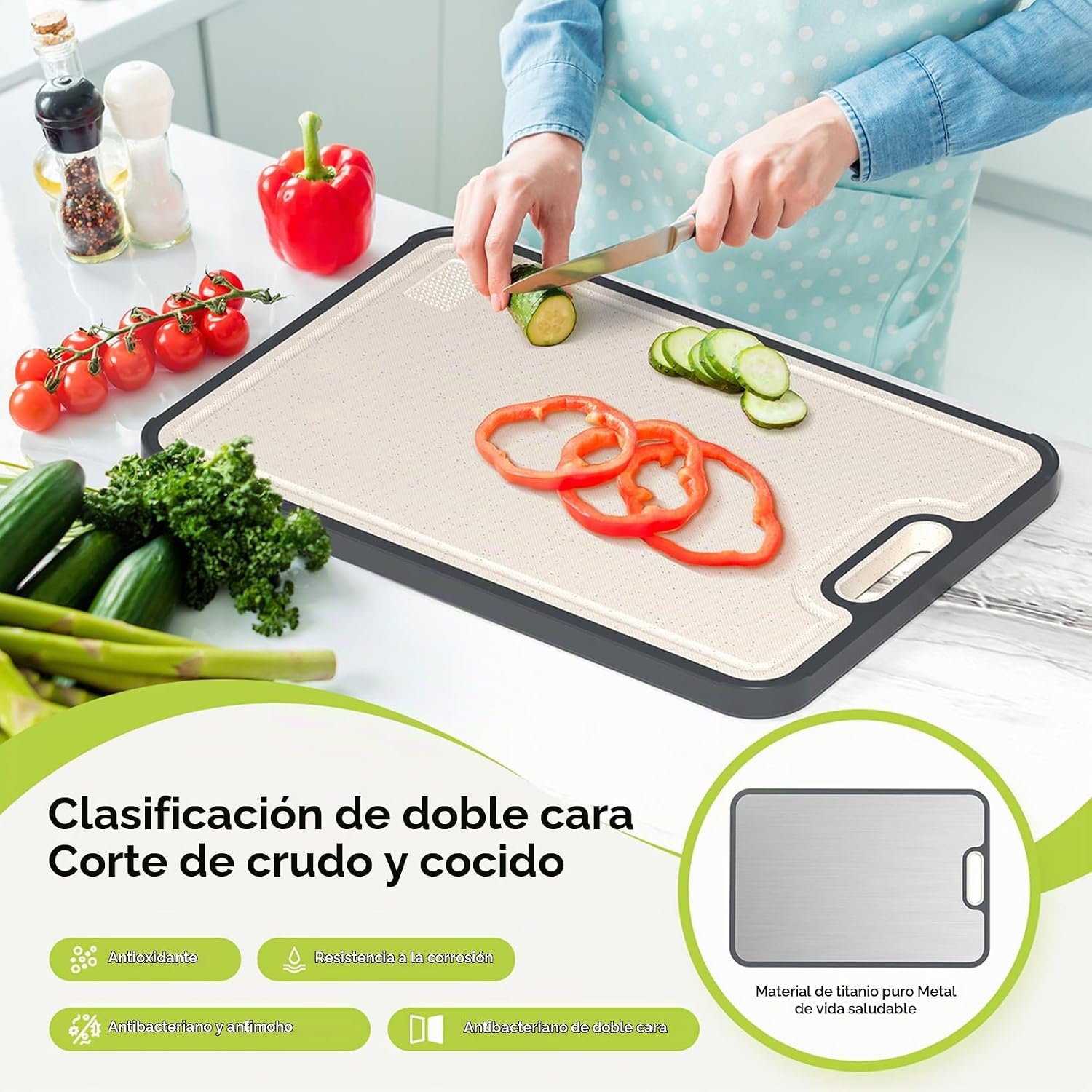TABLA PARA PICAR SUMZZZ TITANIO DOBLE CARA 16' X 11' - 2