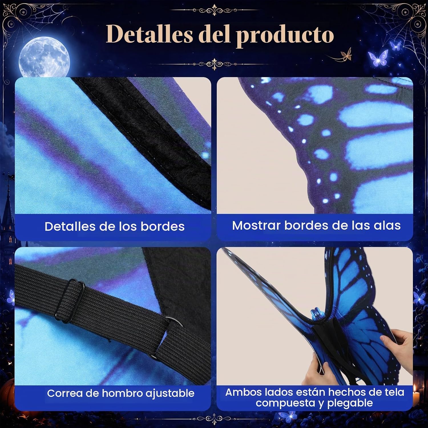 ALAS DE MARIPOSA MONARCA SABARY PARA DISFRAZ DE HALLOWEEN MUJER - 4
