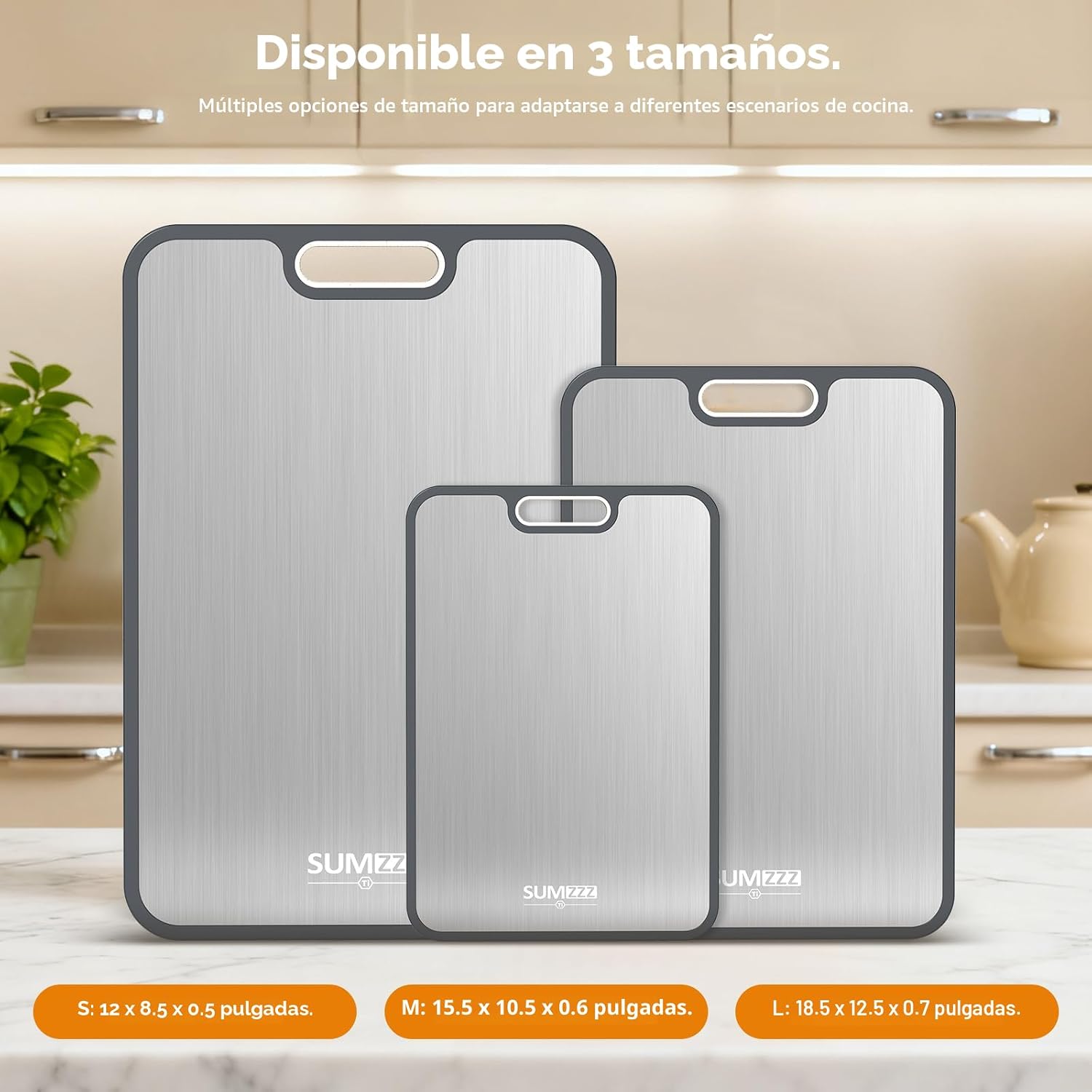 TABLA PARA PICAR SUMZZZ DOBLE CARA TITANIO Y PP 18' X 12.5' - 5