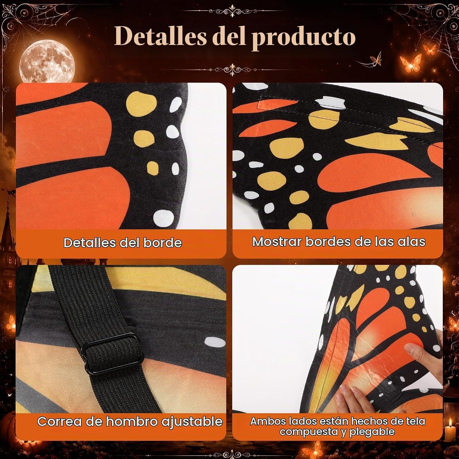 DISFRAZ ALAS DE MARIPOSA MONARCH SABARY AMARILLO MUJER - 2