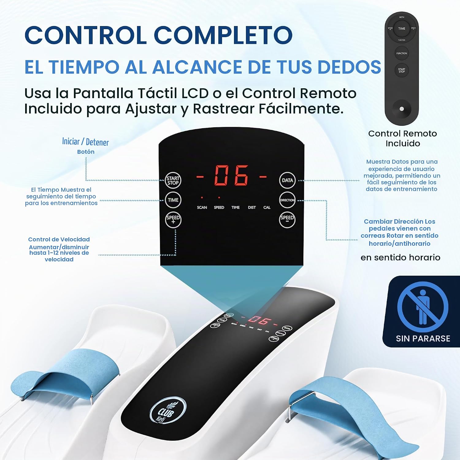 ELÍPTICA DE ESCRITORIO CLUB KEFI CON MOTOR ELÉCTRICO Y CONTROL REMOTO - 2