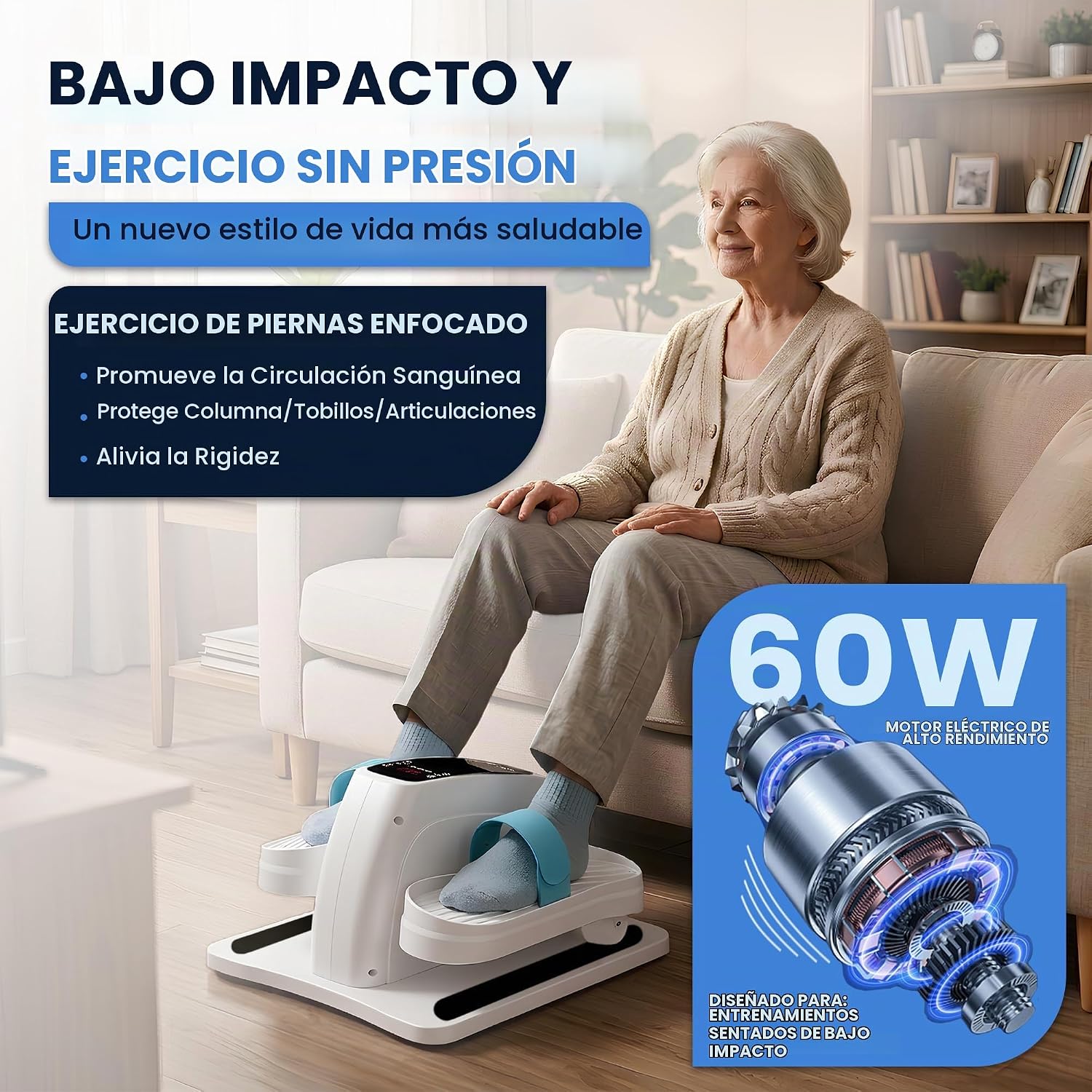 ELÍPTICA DE ESCRITORIO CLUB KEFI CON MOTOR ELÉCTRICO Y CONTROL REMOTO - 5