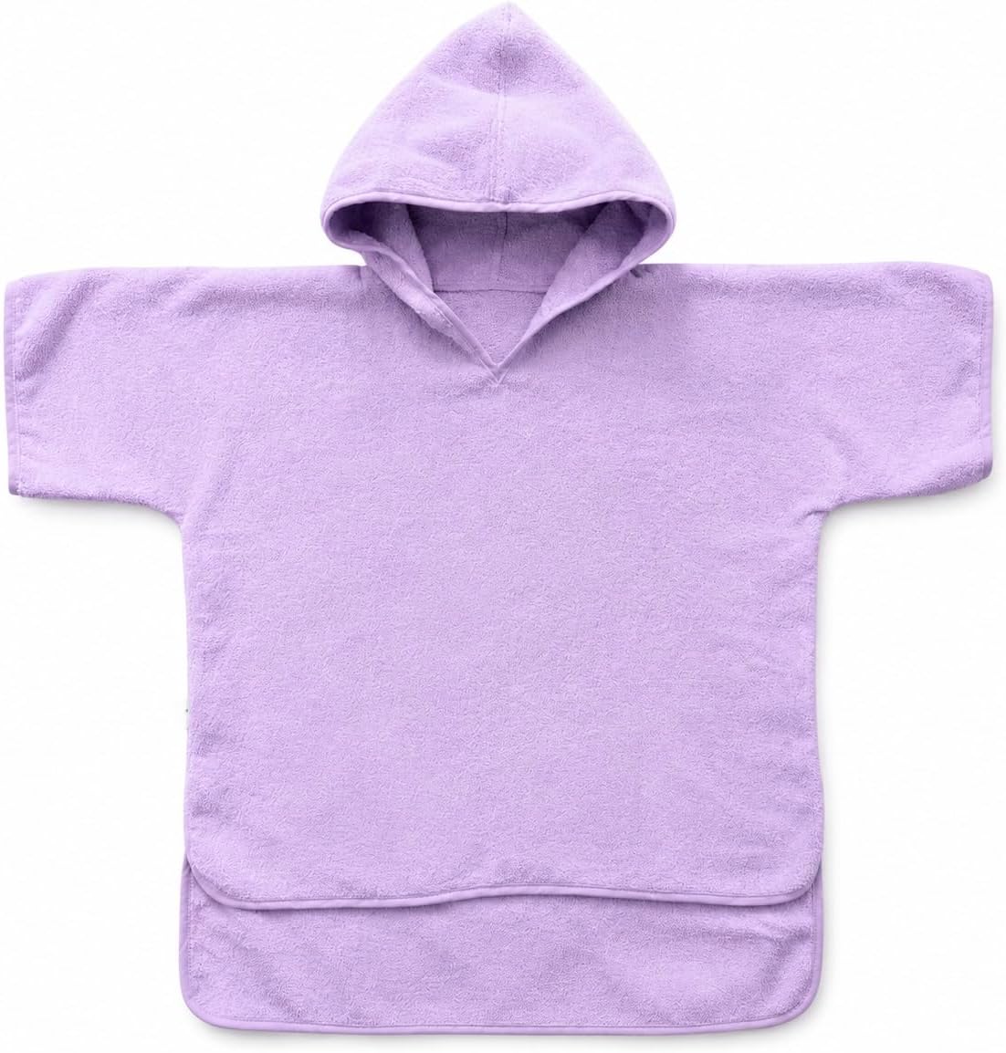 TOALLA PONCHO CON CAPUCHA ODAAA PARA BEBÉ TALLA 2-3T ALGODÓN ORGÁNICO LILA SUAVE - 1