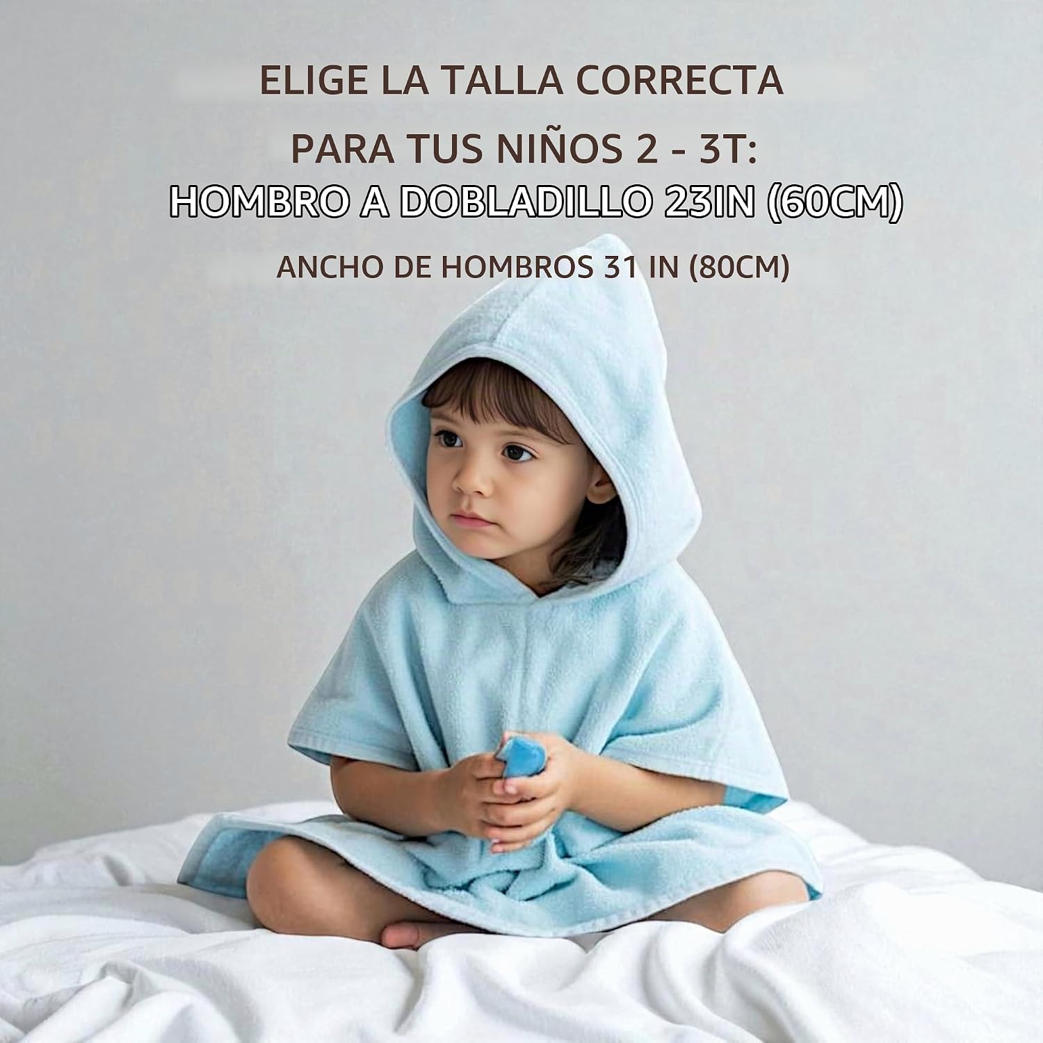 TOALLA PONCHO CON CAPUCHA ODAAA PARA BEBÉ TALLA 2-3T ALGODÓN ORGÁNICO LILA SUAVE - 3