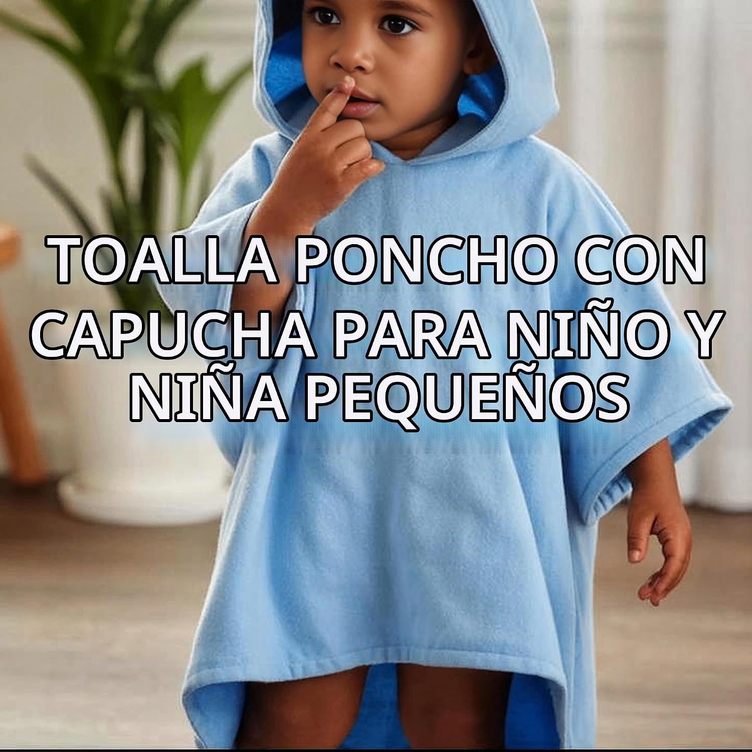 TOALLA PONCHO CON CAPUCHA ODAAA PARA BEBÉ TALLA 2-3T ALGODÓN ORGÁNICO LILA SUAVE - 5