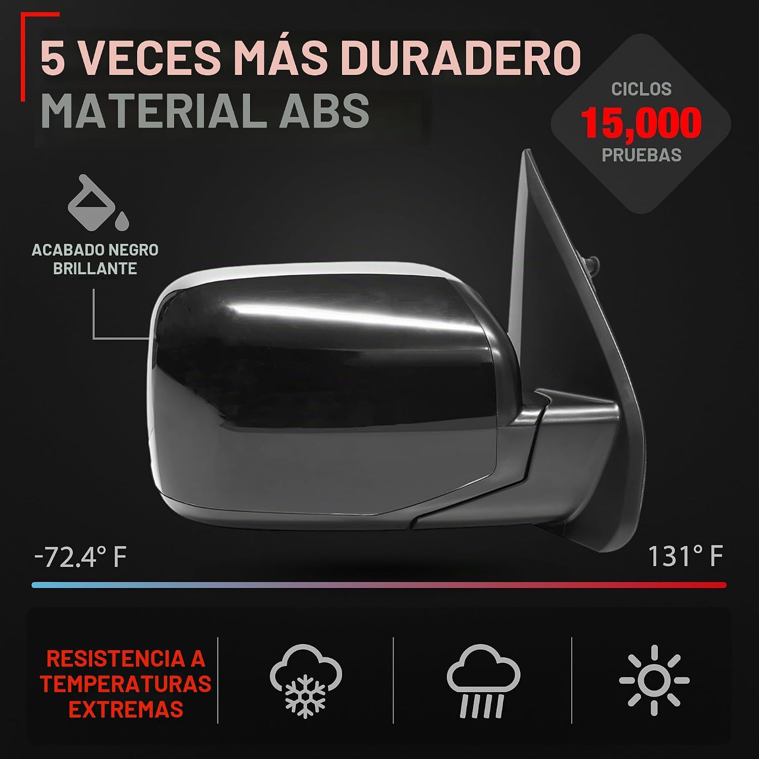 ESPEJO LATERAL DERECHO T1A PARA HONDA PILOT 2009-2015 CON AJUSTE ELÉCTRICO Y CALEFACCIÓN - 3