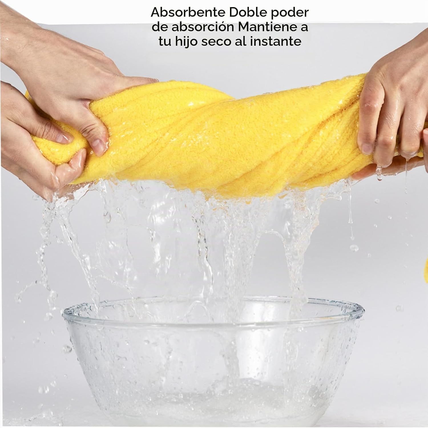 TOALLA DE BAÑO CON CAPUCHA PARA BEBÉS Y NIÑOS IFARYMES 70X140 CM AMARILLO - 5