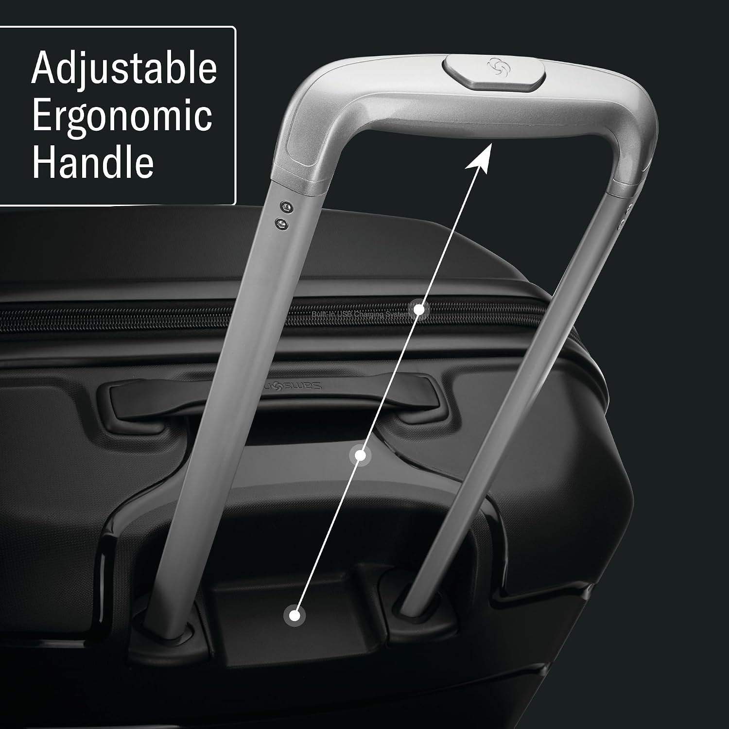 MALETA SAMSONITE FREEFORM CARRY-ON RUEDAS GIRATORIAS NEGRO - 4