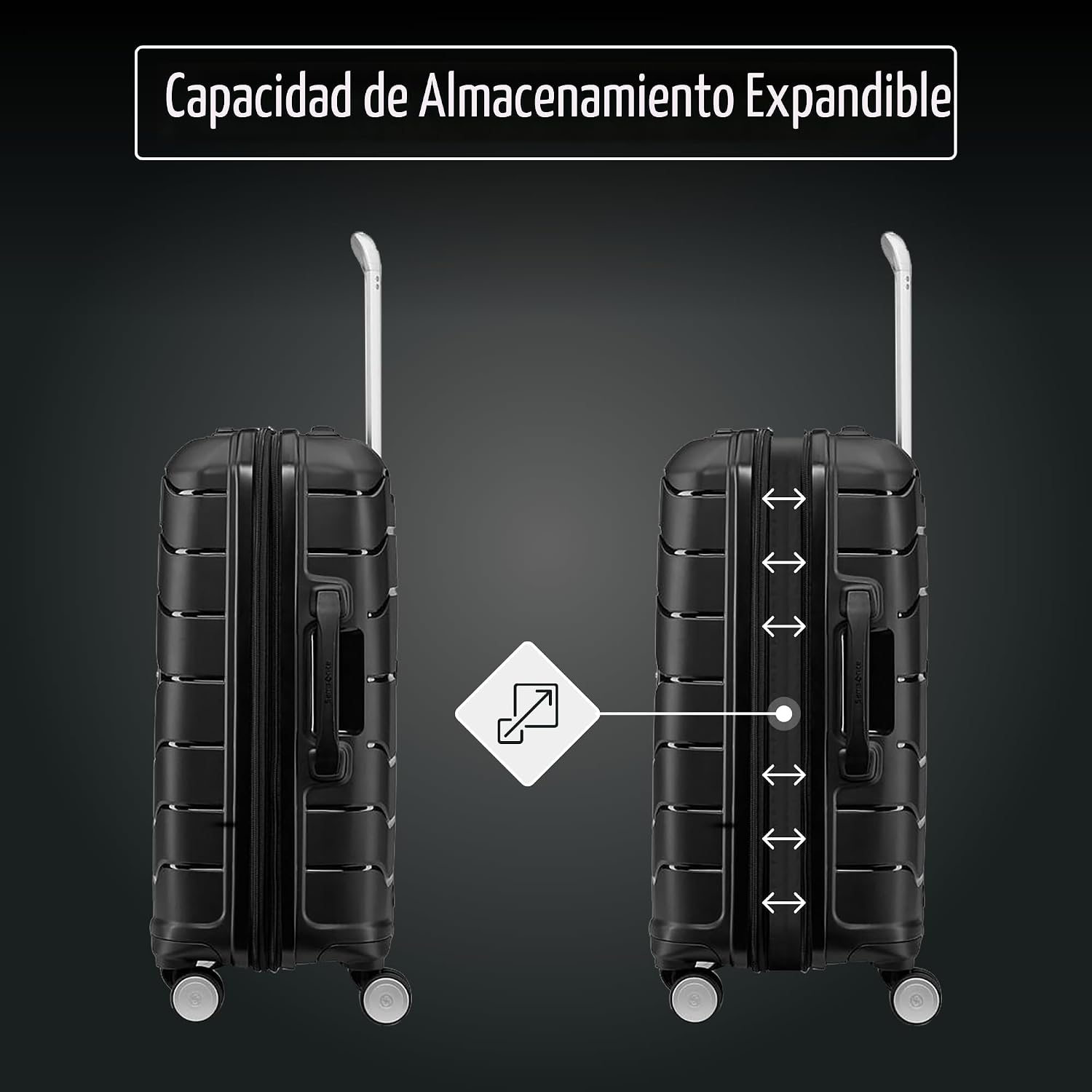 MALETA SAMSONITE FREEFORM CARRY-ON RUEDAS GIRATORIAS NEGRO - 5
