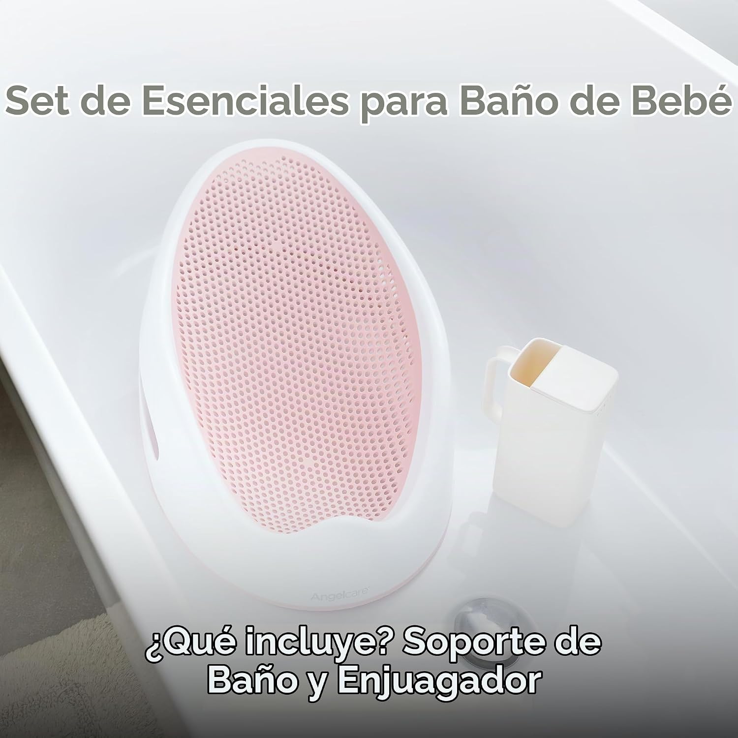 FLOTADOR PARA BAÑO ANGELCARE SOFT-TOUCH CON RINSER, ROSA - 2