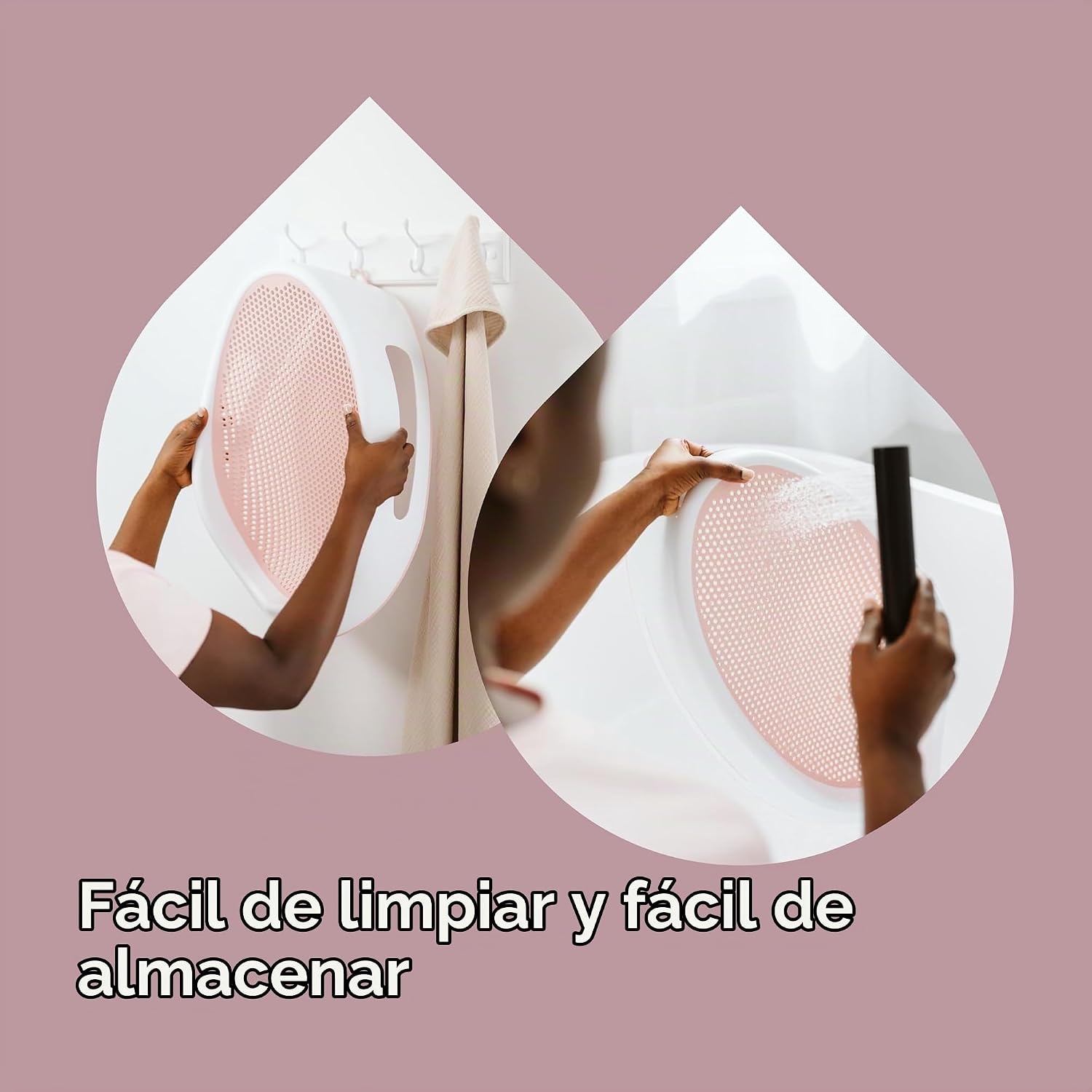 FLOTADOR PARA BAÑO ANGELCARE SOFT-TOUCH CON RINSER, ROSA - 5