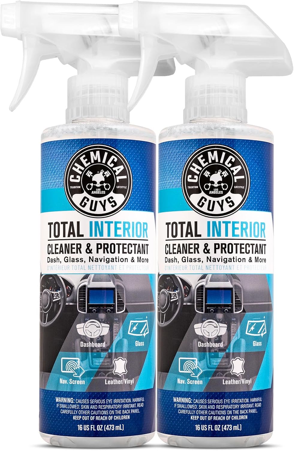 LIMPIADOR Y PROTECTOR DE INTERIORES CHEMICAL GUYS TOTAL INTERIOR CAR CLEANER Y PROTECTANT 16 OZ PACK DE 2 - 1