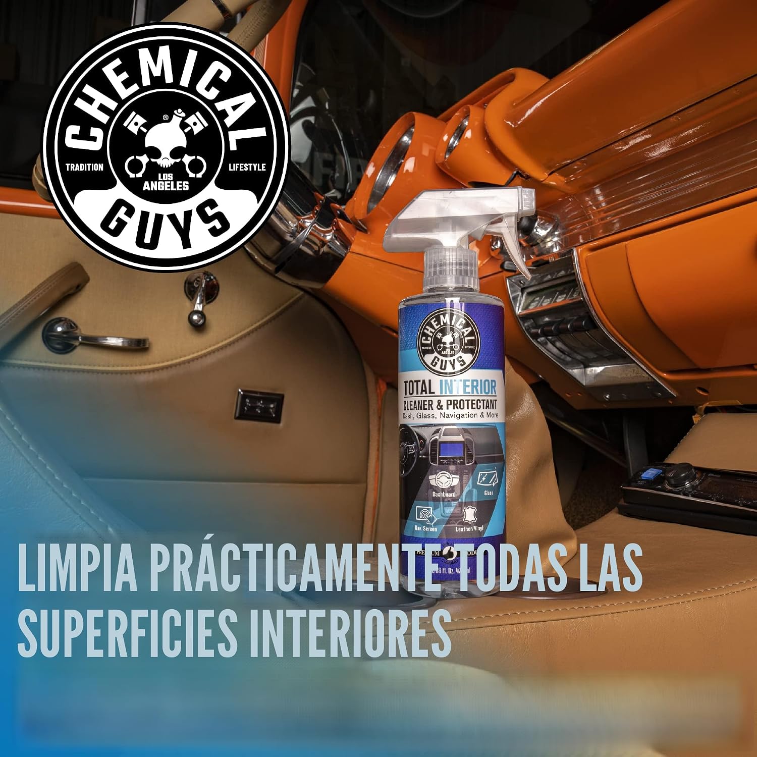 LIMPIADOR Y PROTECTOR DE INTERIORES CHEMICAL GUYS TOTAL INTERIOR CAR CLEANER Y PROTECTANT 16 OZ PACK DE 2 - 2