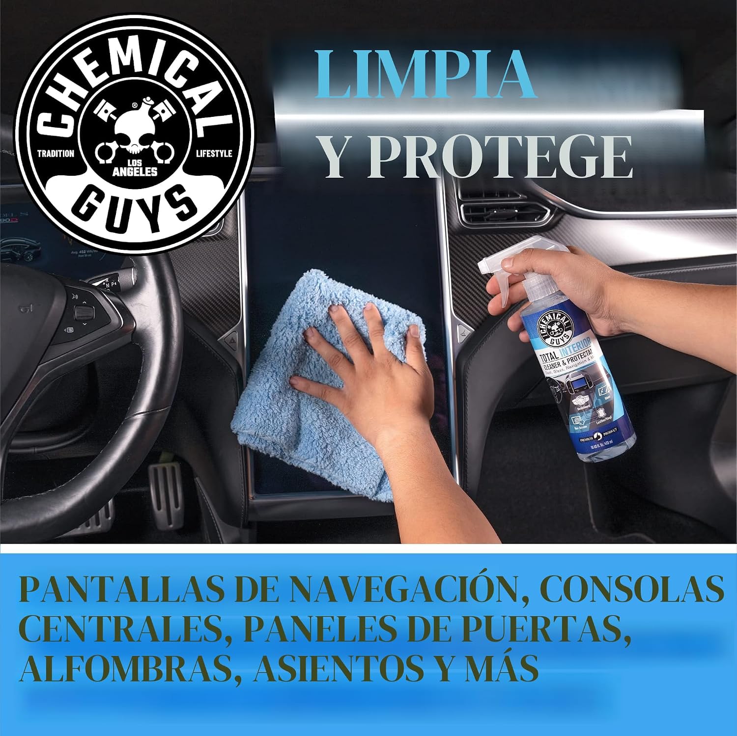 LIMPIADOR Y PROTECTOR DE INTERIORES CHEMICAL GUYS TOTAL INTERIOR CAR CLEANER Y PROTECTANT 16 OZ PACK DE 2 - 3
