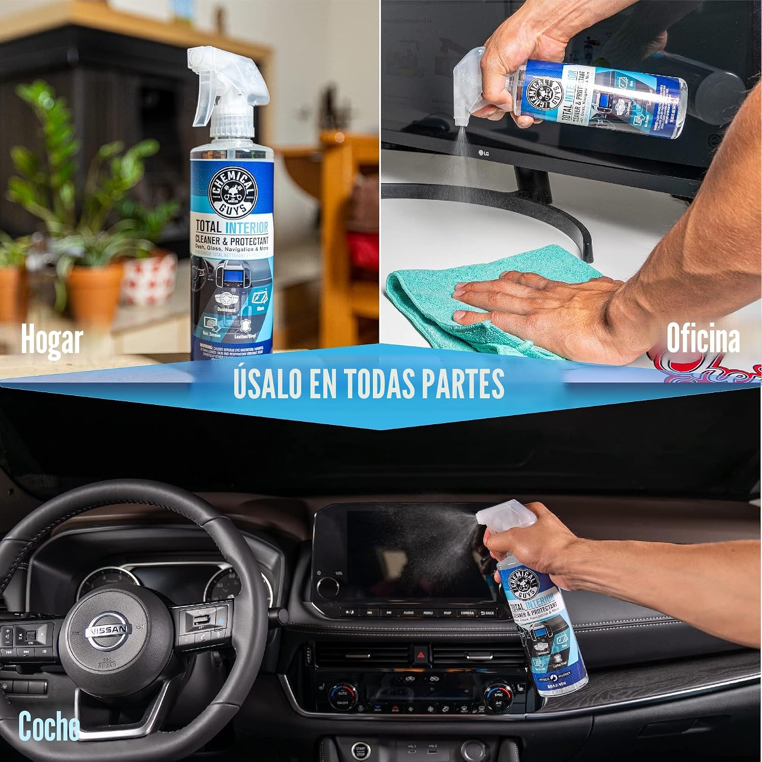 LIMPIADOR Y PROTECTOR DE INTERIORES CHEMICAL GUYS TOTAL INTERIOR CAR CLEANER Y PROTECTANT 16 OZ PACK DE 2 - 4