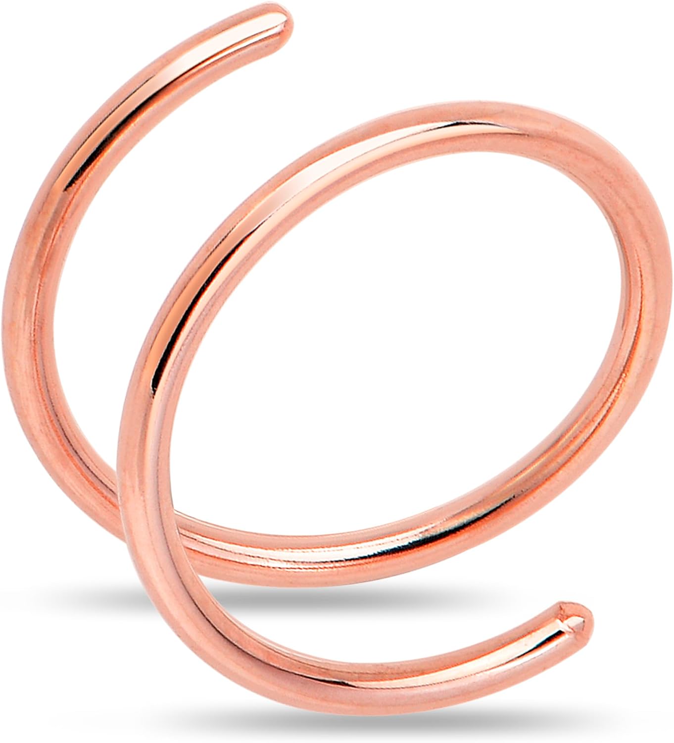PIERCING NASAL DOBLE ARO BODY CANDY ORO SÓLIDO 14K - 1