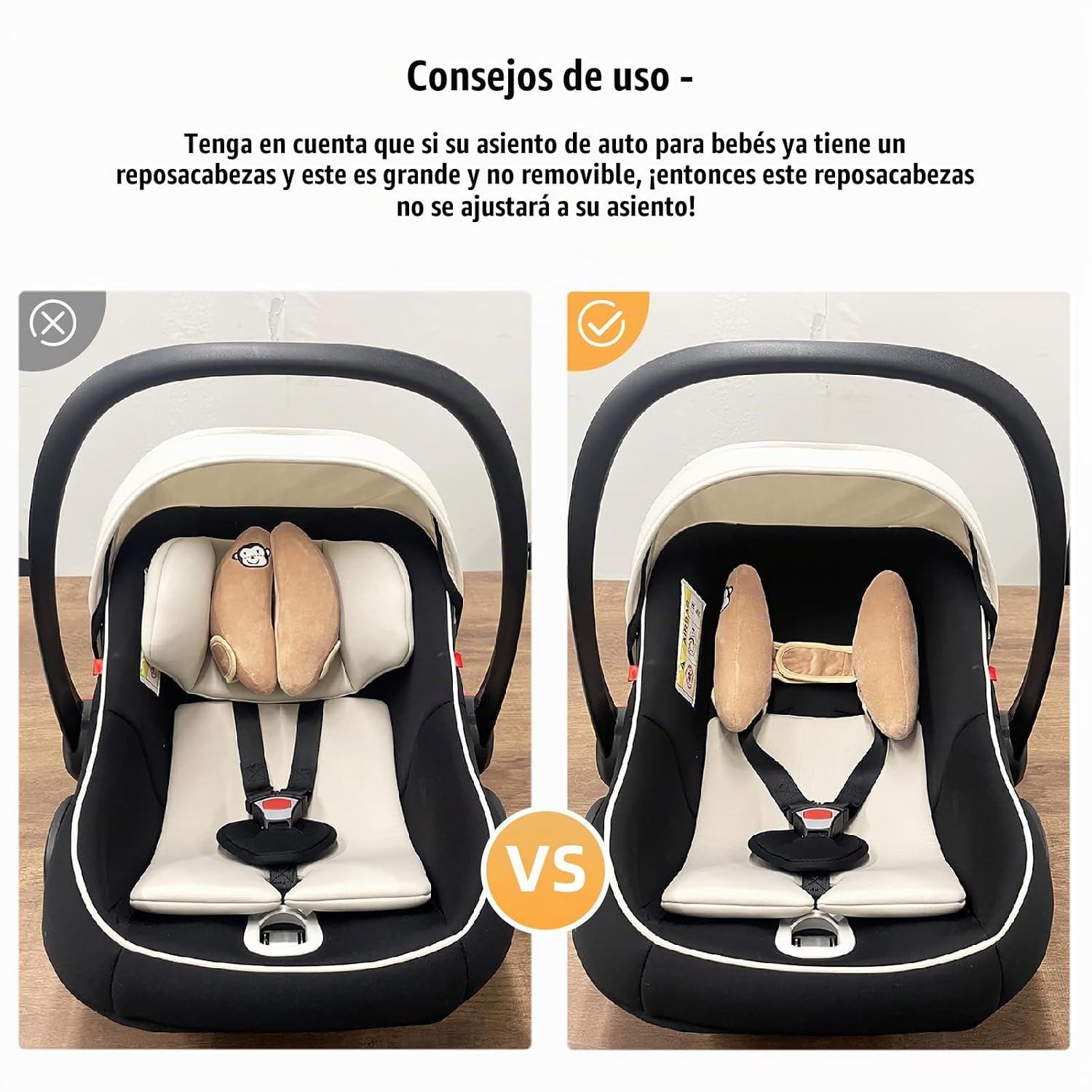ALMOHADA DE VIAJE PARA BEBÉ STOHUA SOPORTE AJUSTABLE PARA CABEZA Y CUELLO GRIS - 5