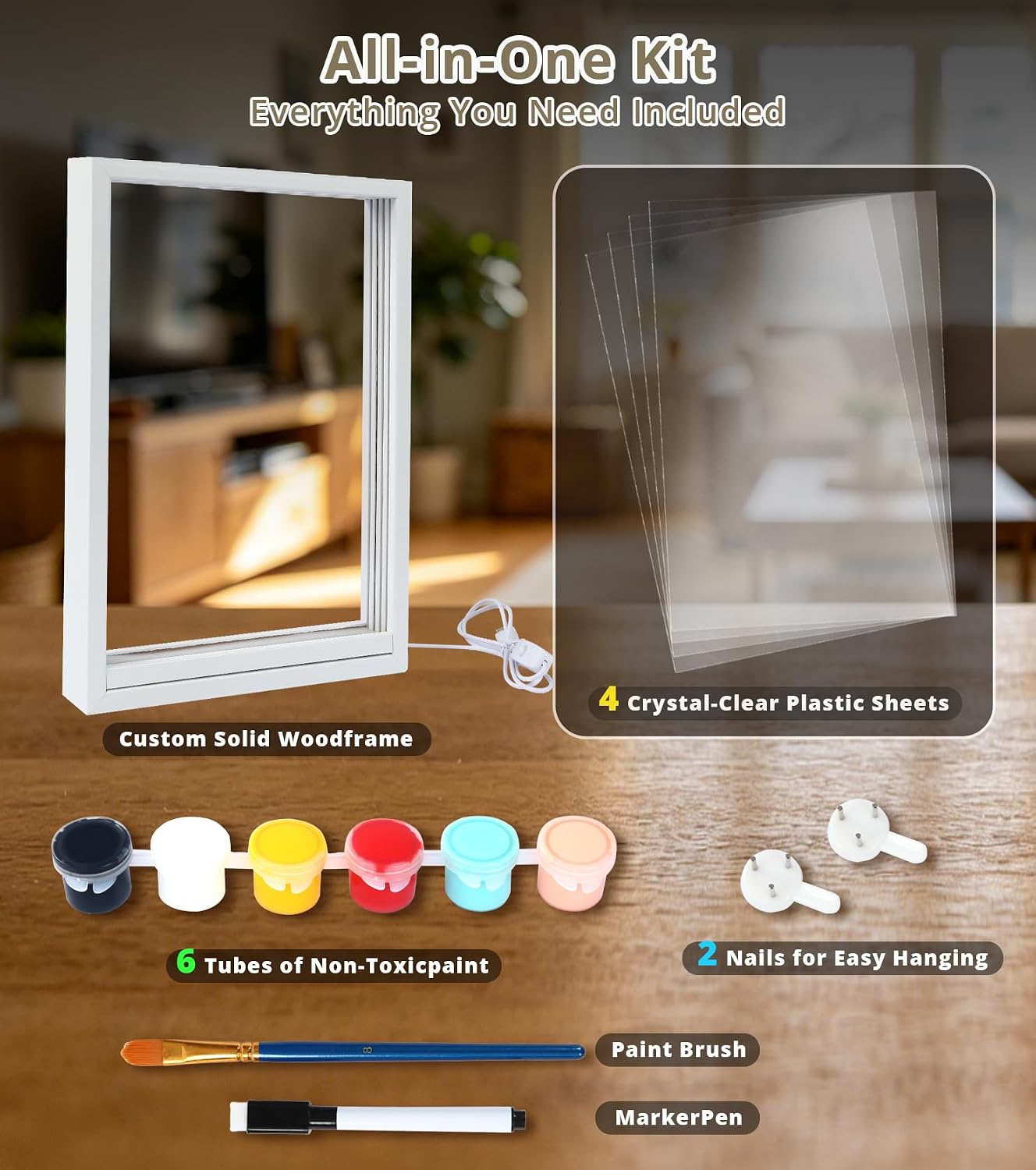 KIT DE HUELLAS FAMILIARES XIOQINE PARA 4/5 MANOS CON LUZ LED BLANCA - 2
