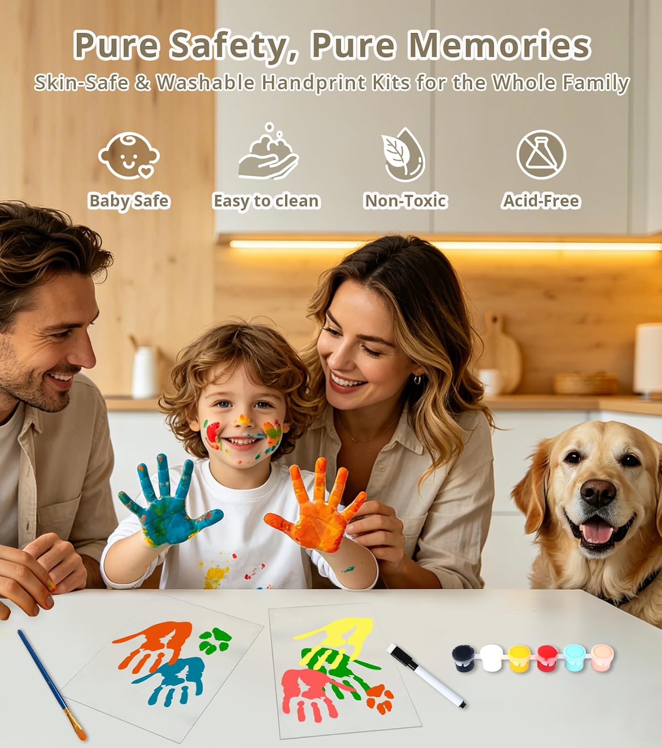 KIT DE HUELLAS FAMILIARES XIOQINE PARA 4/5 MANOS CON LUZ LED BLANCA - 4