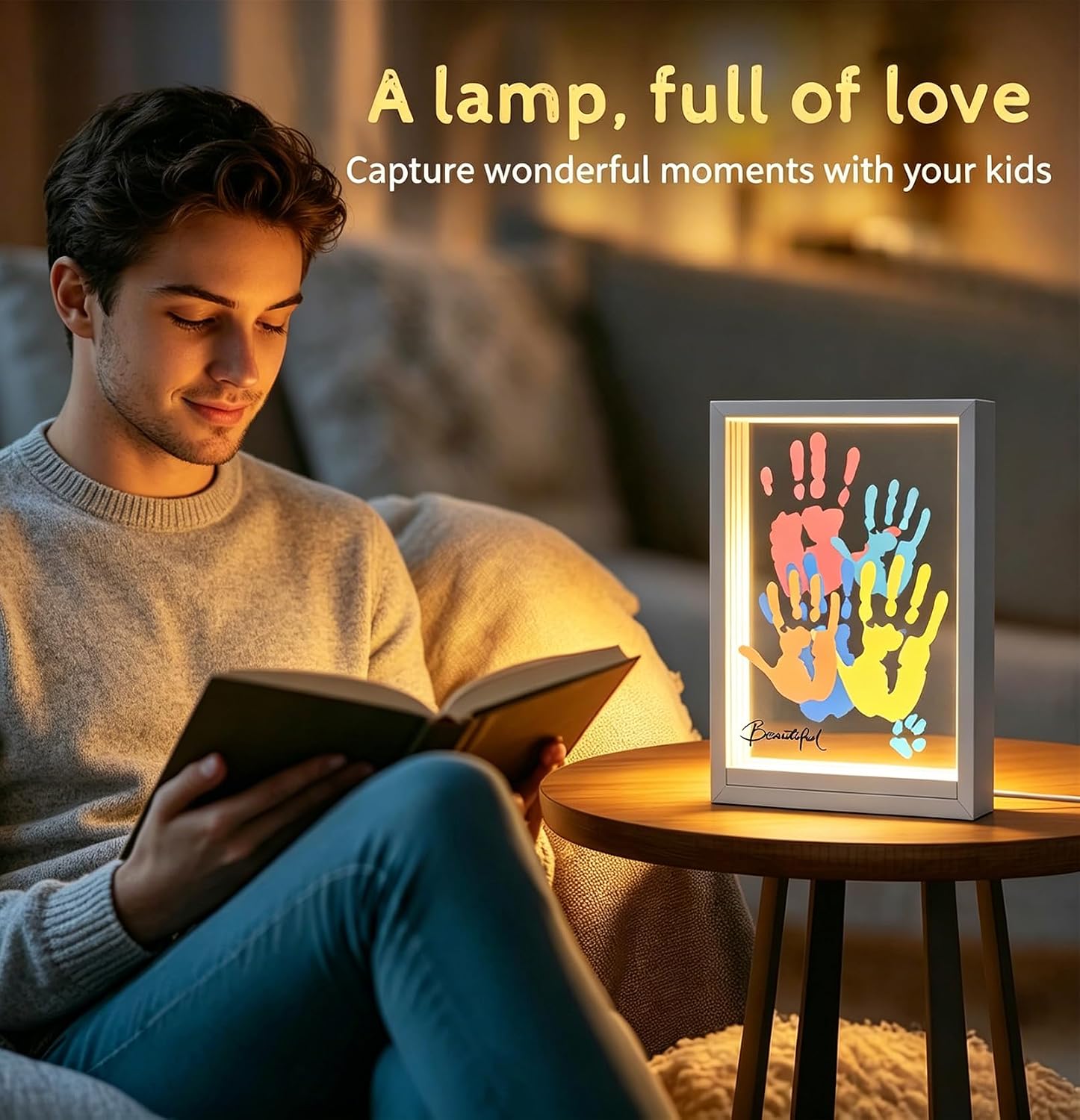 KIT DE HUELLAS FAMILIARES XIOQINE PARA 4/5 MANOS CON LUZ LED BLANCA - 5
