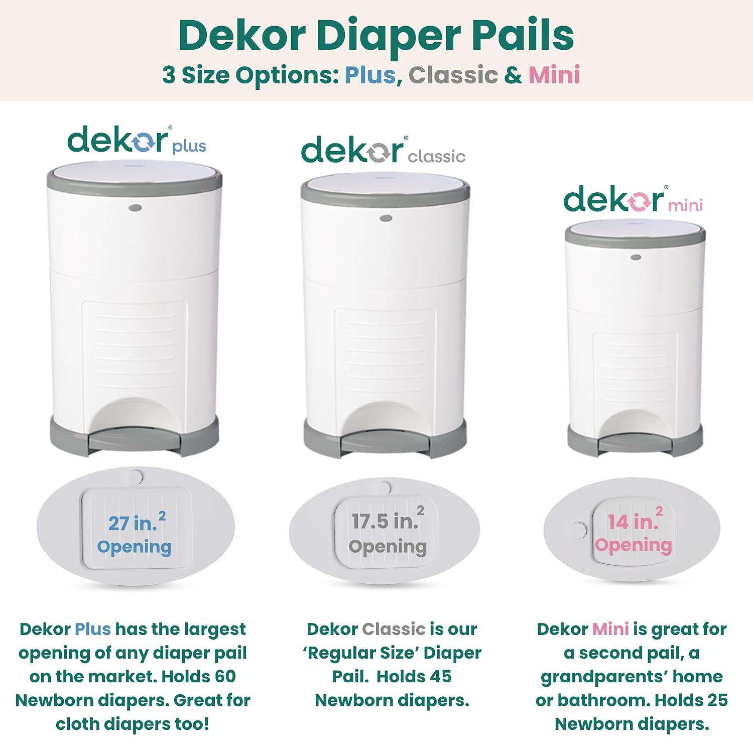PAÑALERA DIAPER DEKOR EKO MINI BLANCA CON SISTEMA DE REFILL ECOLÓGICO - 5
