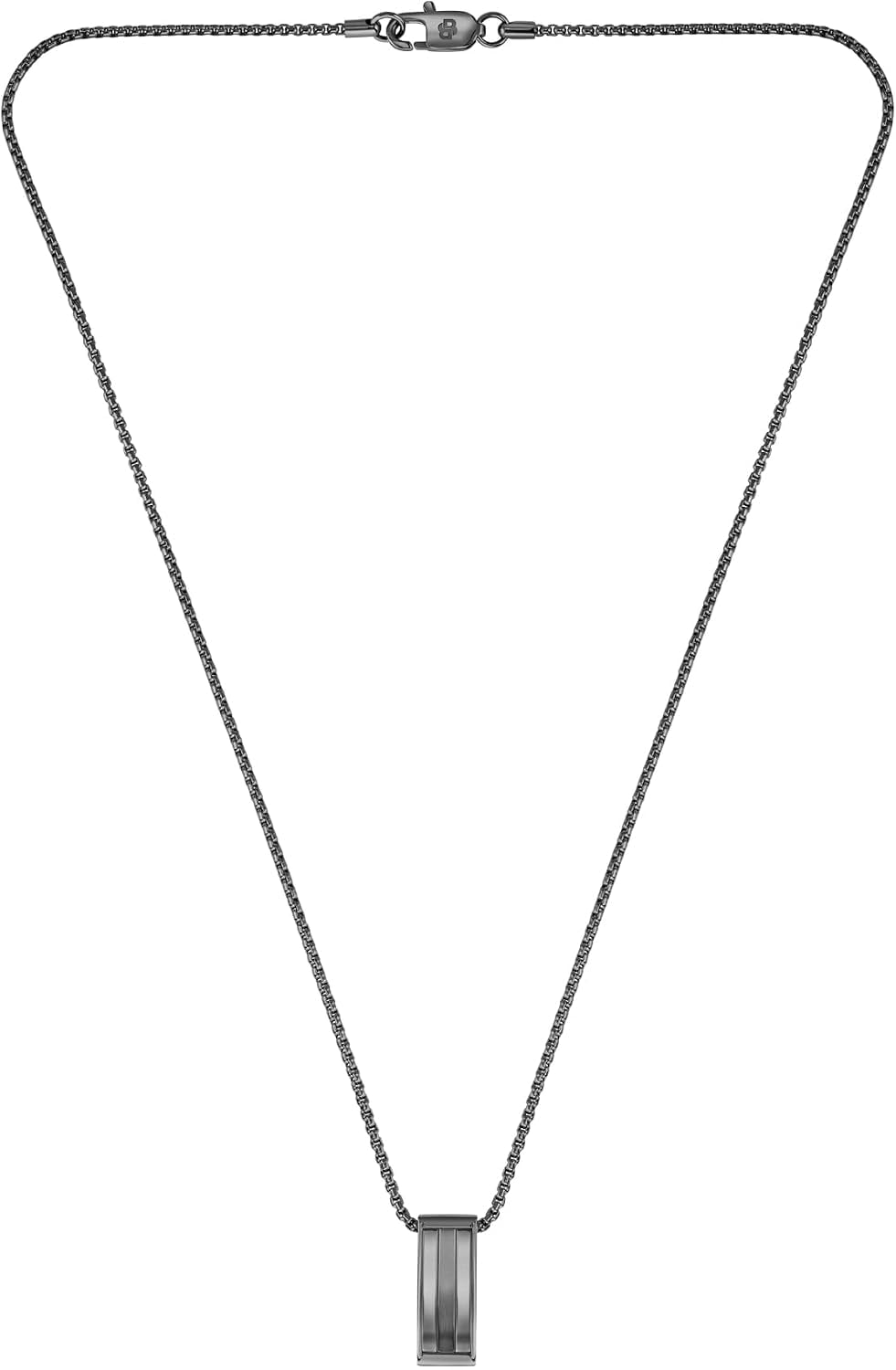 COLLAR BOSS BROOKS ACERO INOXIDABLE CON COLGANTE EFECTO RAYAS PARA HOMBRE - 3