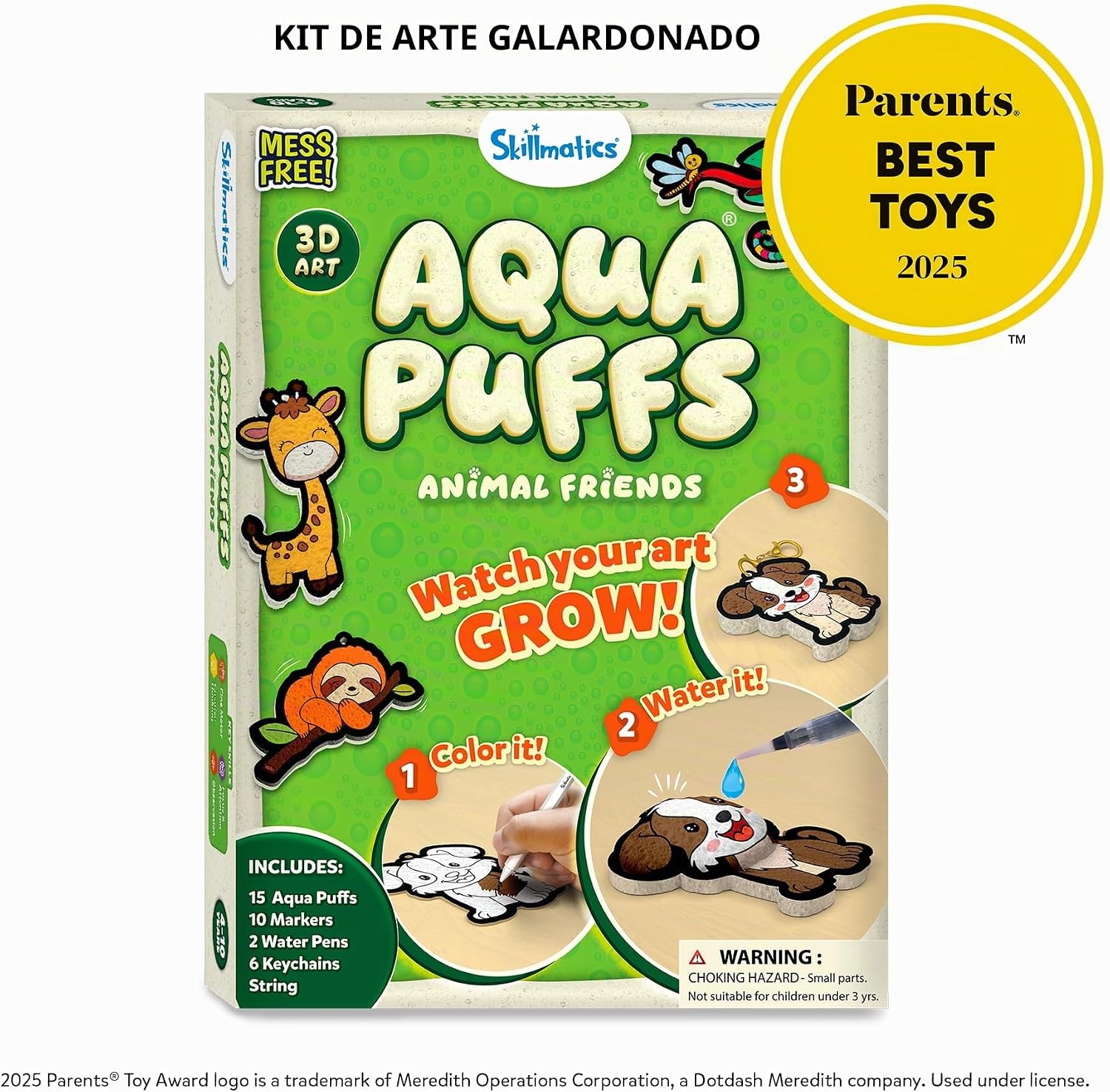 KIT DE ARTE SKILLMATICS AQUA PUFFS ANIMALS, PINTURA POR NÚMEROS CON EFECTO 3D - 4