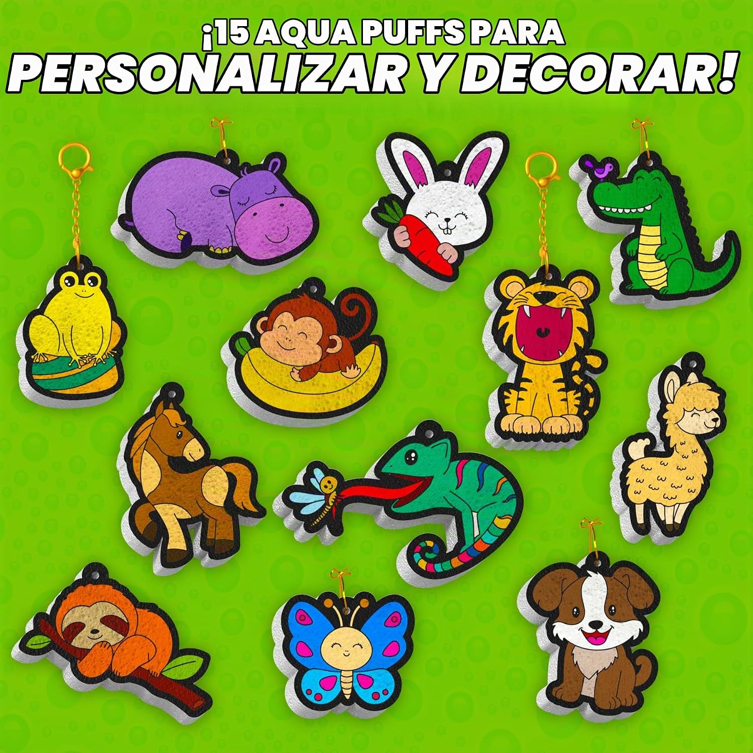 KIT DE ARTE SKILLMATICS AQUA PUFFS ANIMALS, PINTURA POR NÚMEROS CON EFECTO 3D - 5