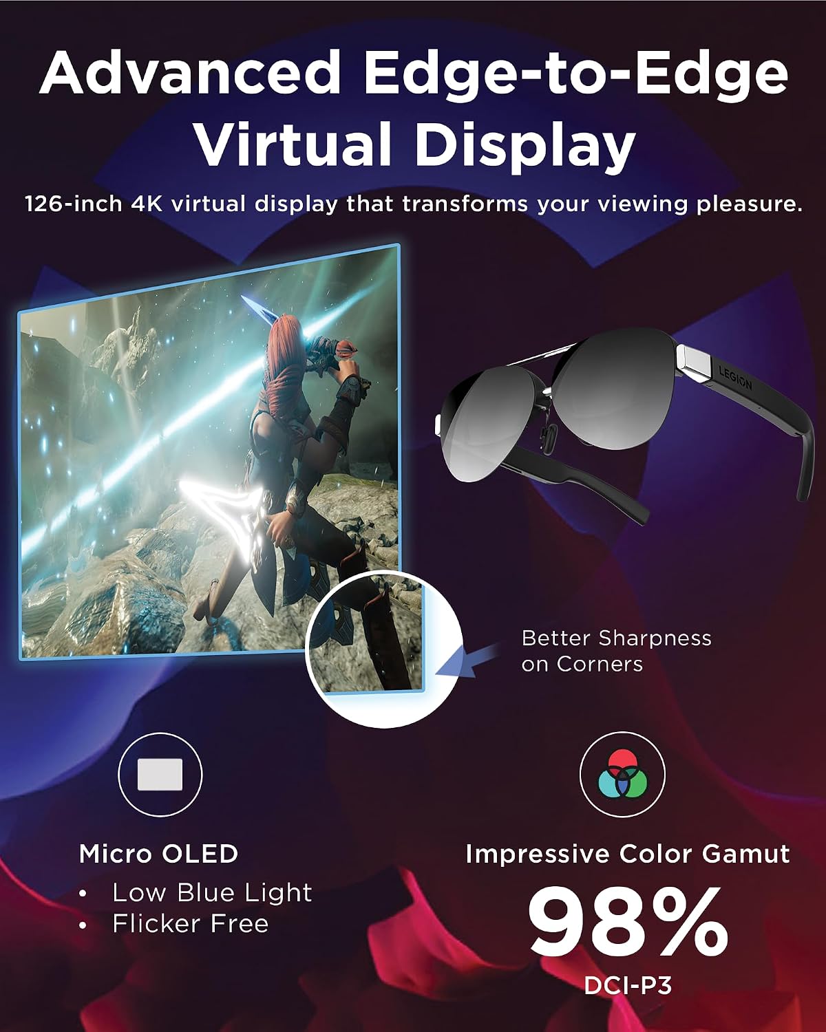 LENTES LENOVO LEGION GLASSES GEN 2 MICRO-OLED PARA GAMING - 4