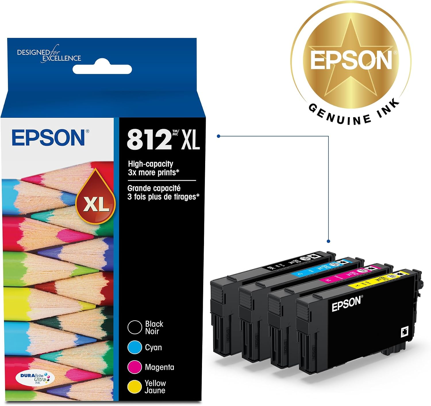 TINTA EPSON 812XL PACK 4 CARTUCHOS ALTA CAPACIDAD T812XL-XCS - 2
