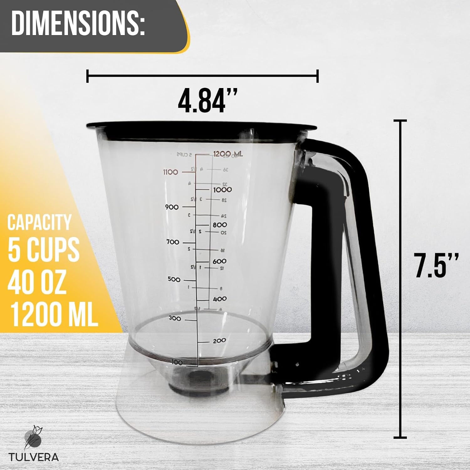 DISPENSADOR DE MASA PARA PANCAKES TULVERA 5 TAZAS CON CONTROL DE PORCIONES COLOR NEGRO - 4