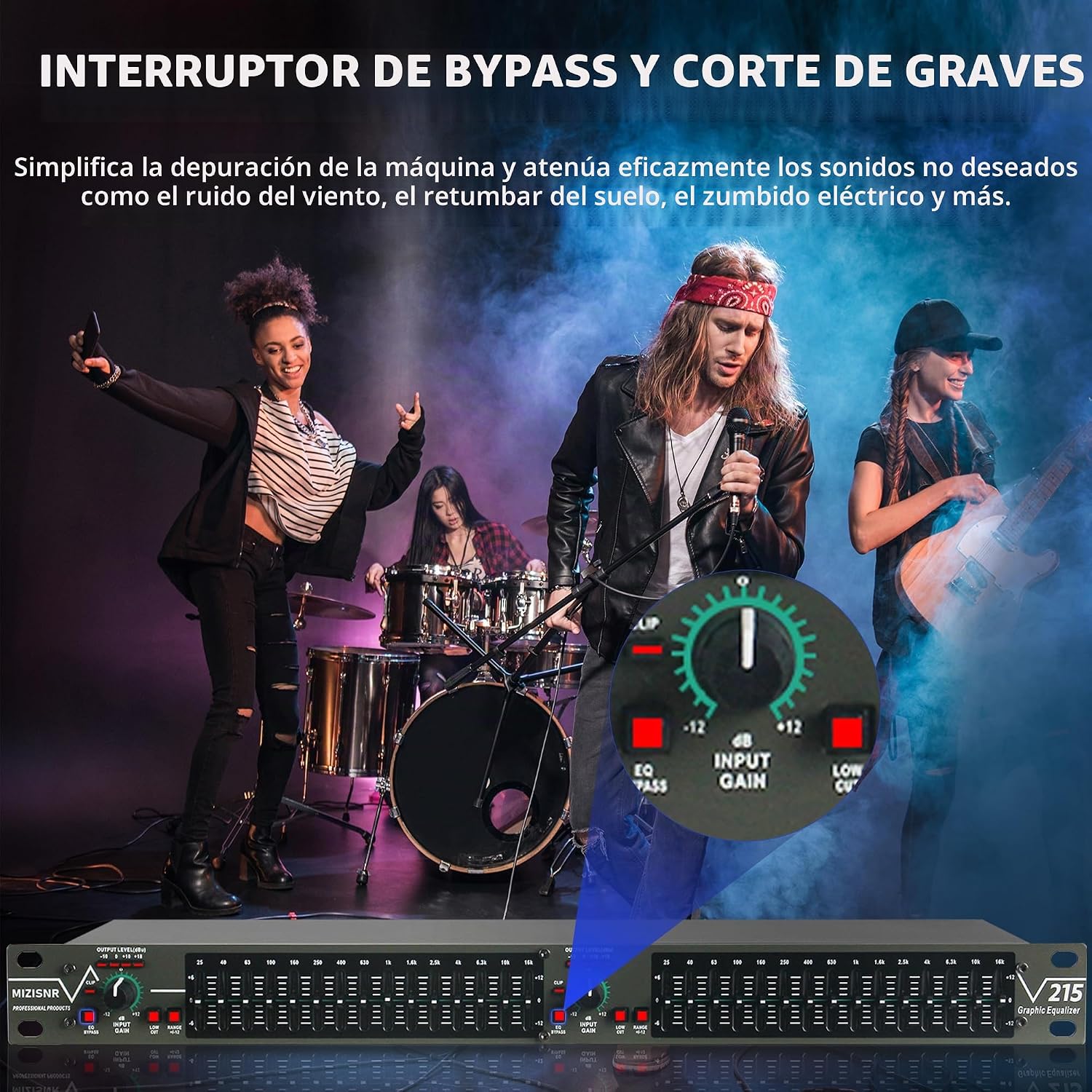 ECUALIZADOR GRÁFICO 15 BANDAS ESTÉREO DUAL CHANNEL MIZISNR EQ-215 RACK MOUNT - 5