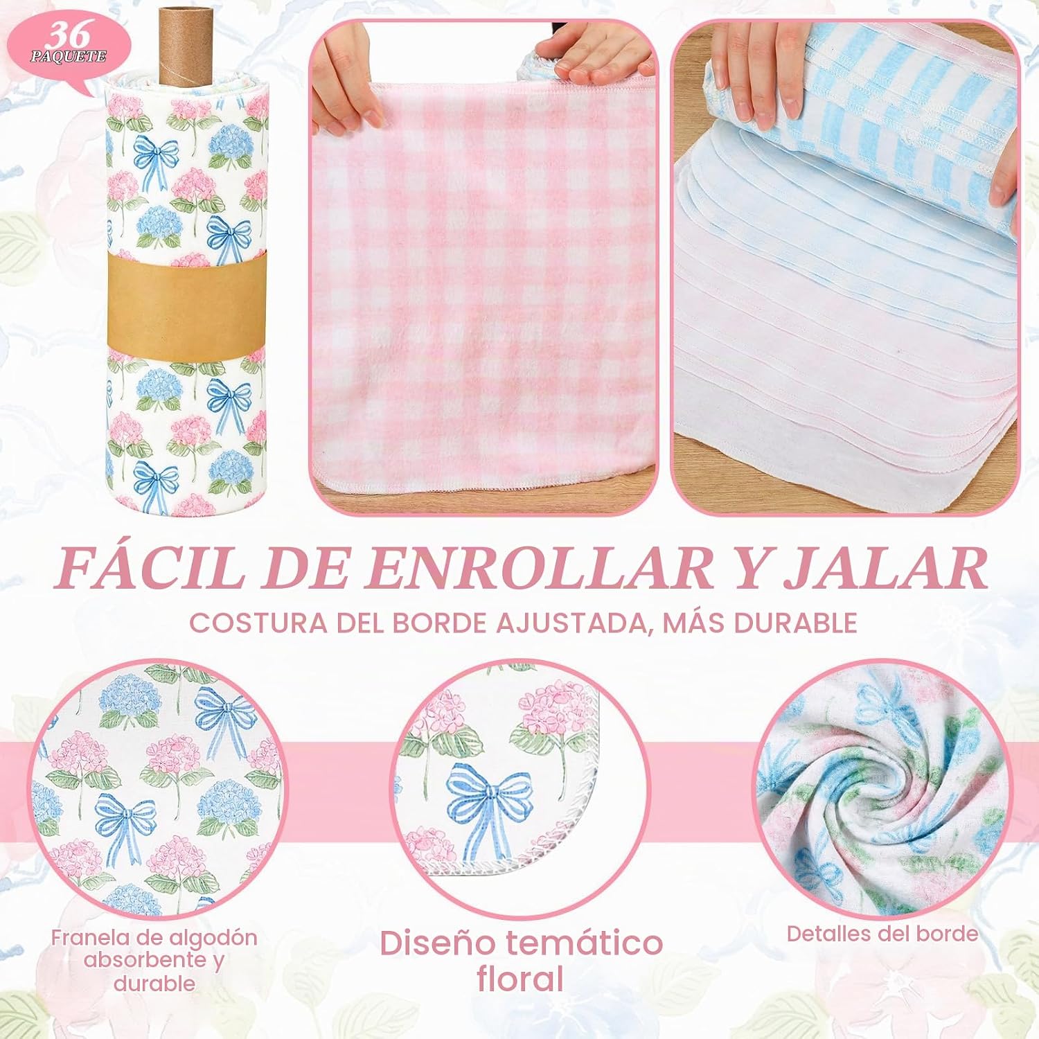 PAÑOS DE COCINA NOVEREAD ALGODÓN 36 PIEZAS COLORES PASTEL - 5