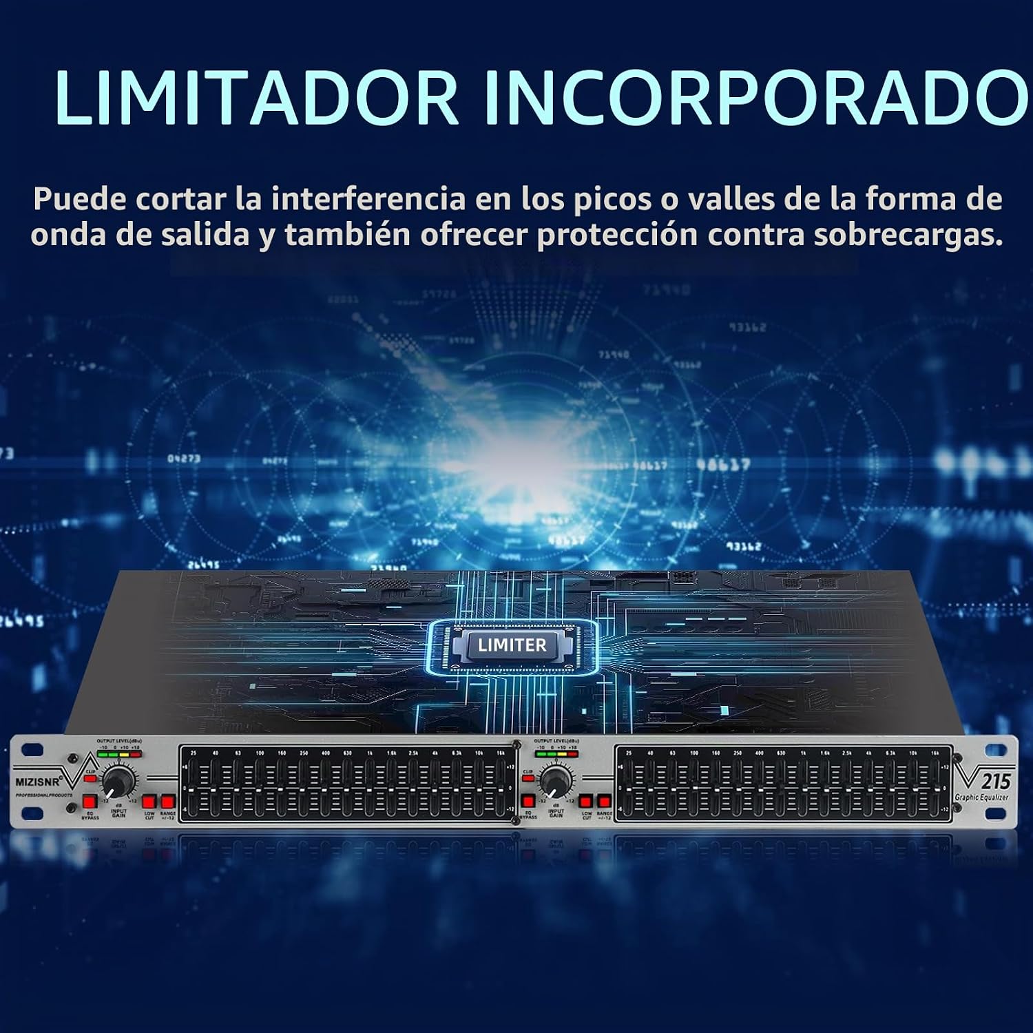 ECUALIZADOR GRÁFICO 15 BANDAS ESTÉREO DUAL CHANNEL MIZISNR EQ-215S RACK MOUNT - 2