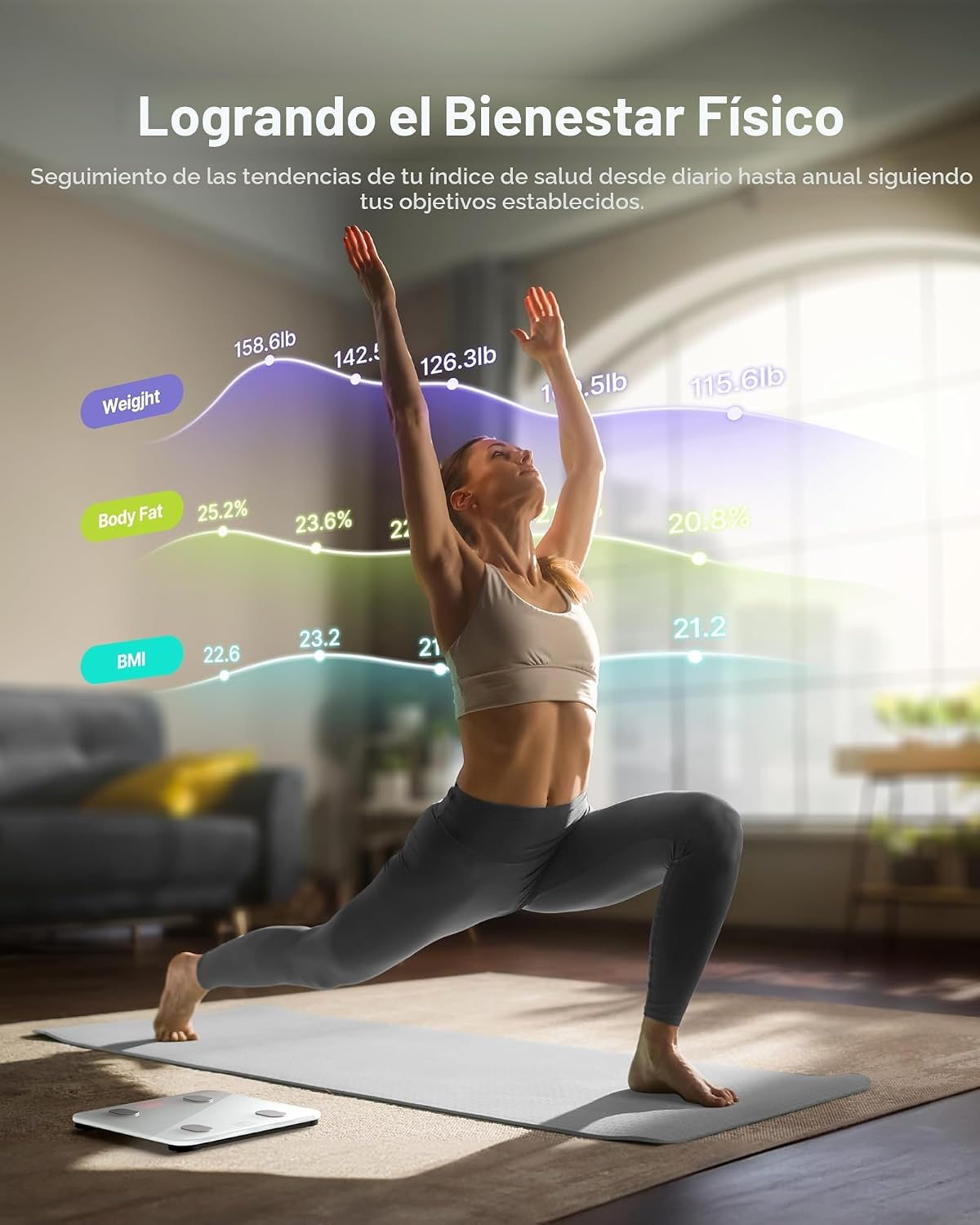 BALANZA INTELIGENTE FITINDEX CON ANÁLISIS DE COMPOSICIÓN CORPORAL Y BLUETOOTH - 4