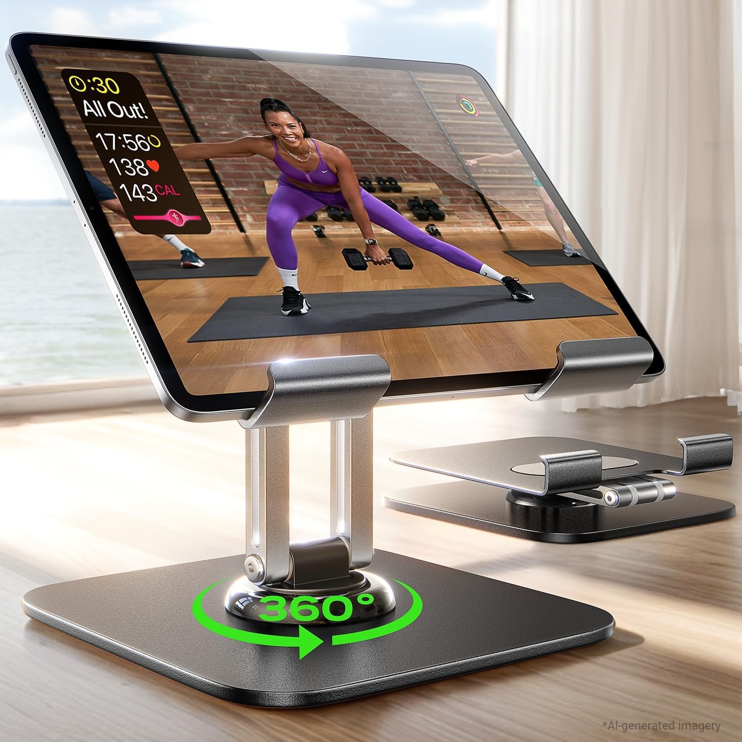 SOPORTE PARA IPAD LISEN DE ALUMINIO AJUSTABLE 360° - 1