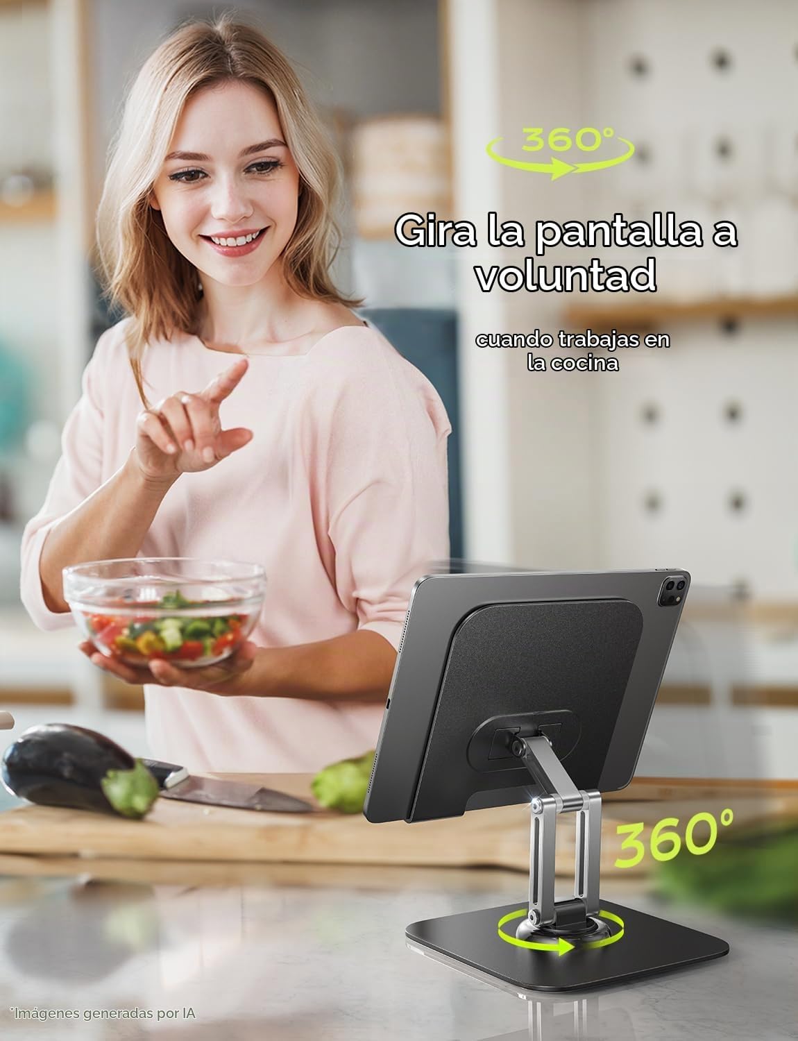 SOPORTE PARA IPAD LISEN DE ALUMINIO AJUSTABLE 360° - 2