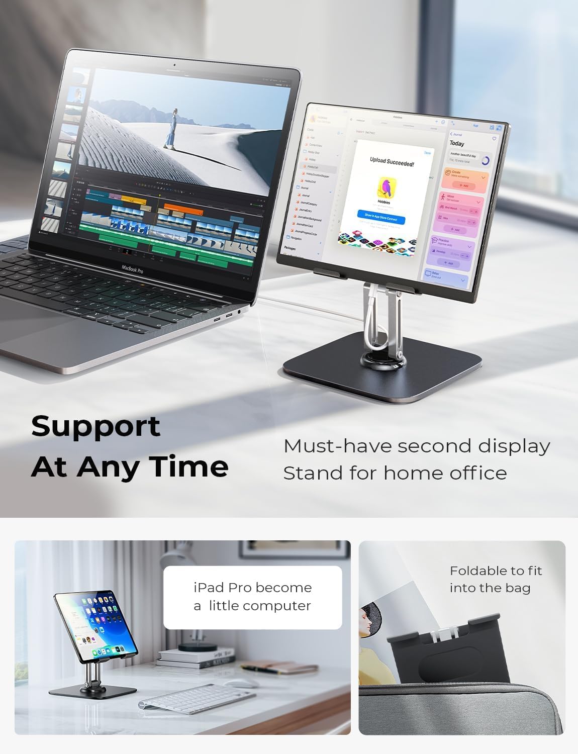 SOPORTE PARA IPAD LISEN DE ALUMINIO AJUSTABLE 360° - 4