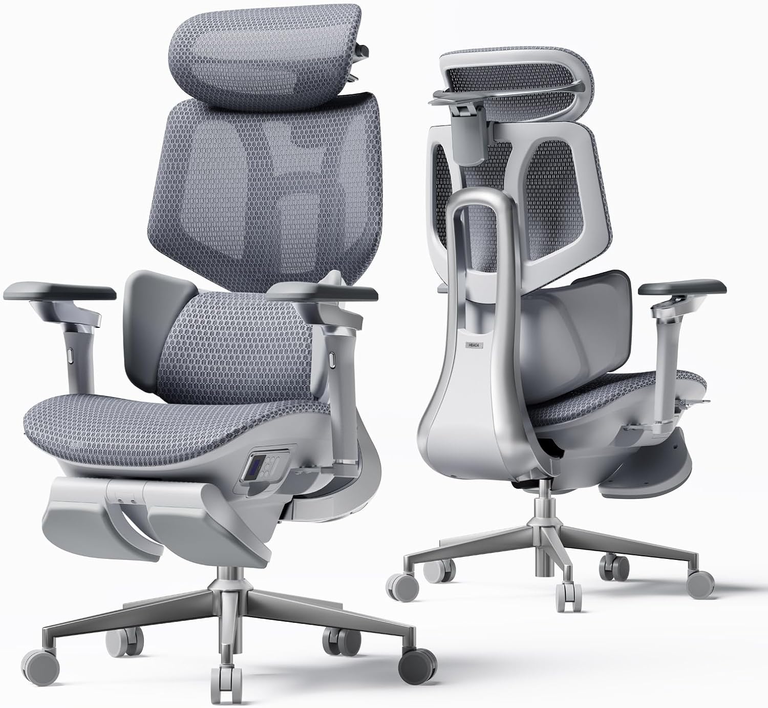 SILLA DE OFICINA HBADA X7 ERGONÓMICA CON SOPORTE LUMBAR INTELIGENTE GRIS - 1