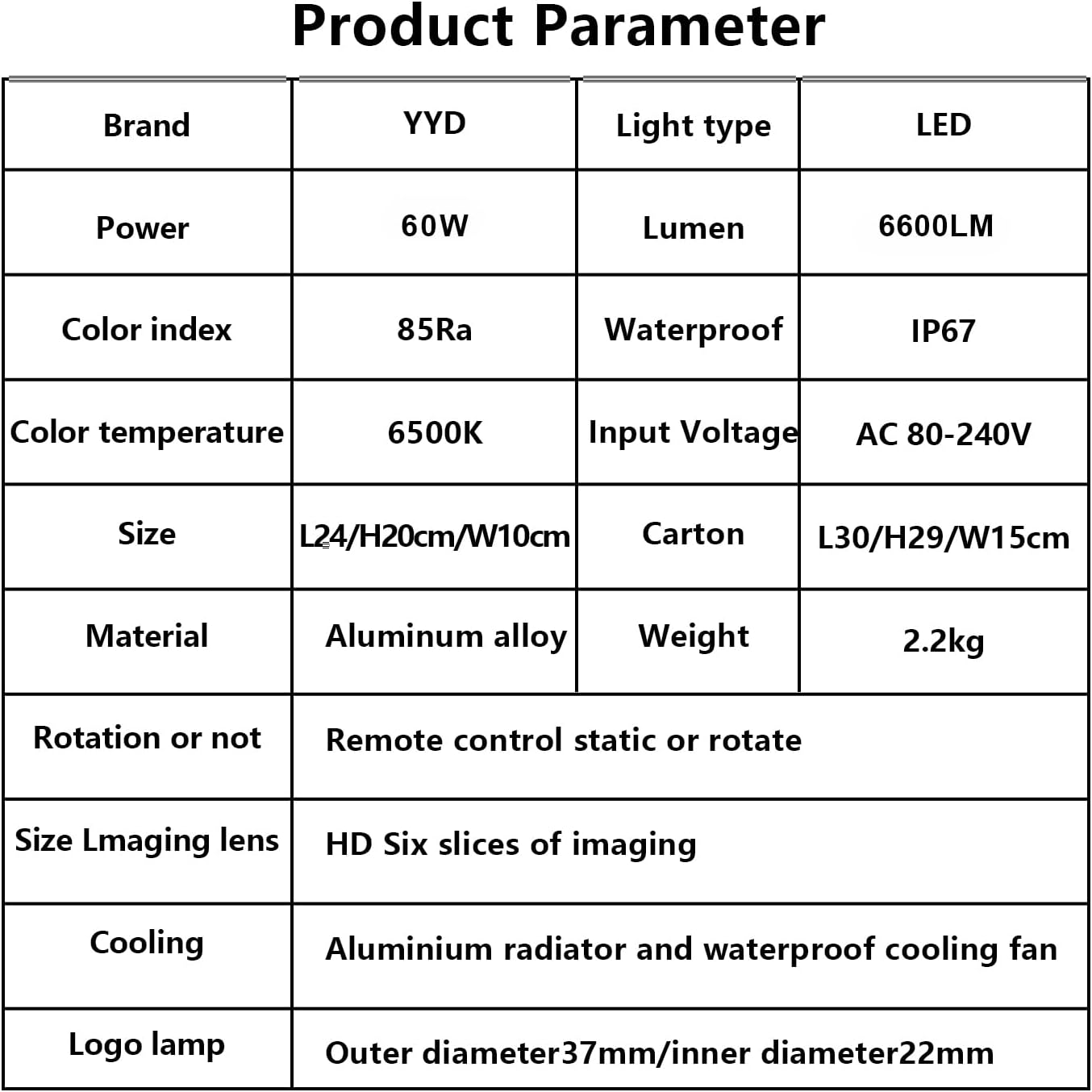 PROYECTOR DE LOGO GOBO 60W YYD WATERPROOF IP67 PARA PUBLICIDAD EXTERIOR - 3