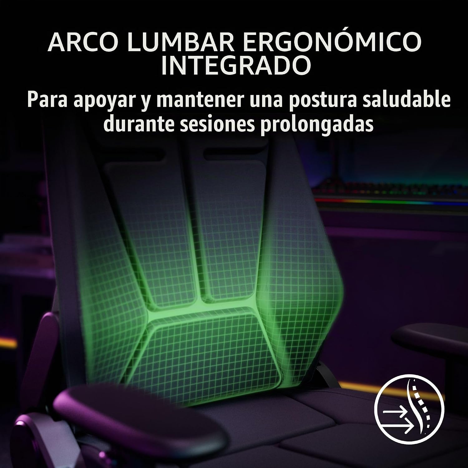 SILLA DE OFICINA RAZER SOMA CHROMA CON ILUMINACIÓN RGB REACTIVA - 5