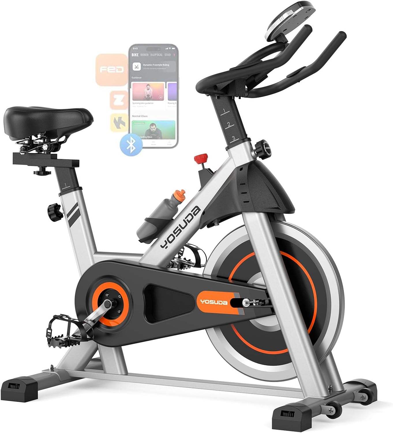 BICICLETA ESTÁTICA YOSUDA 002 CON FRICCIÓN Y CONECTIVIDAD APP - 1