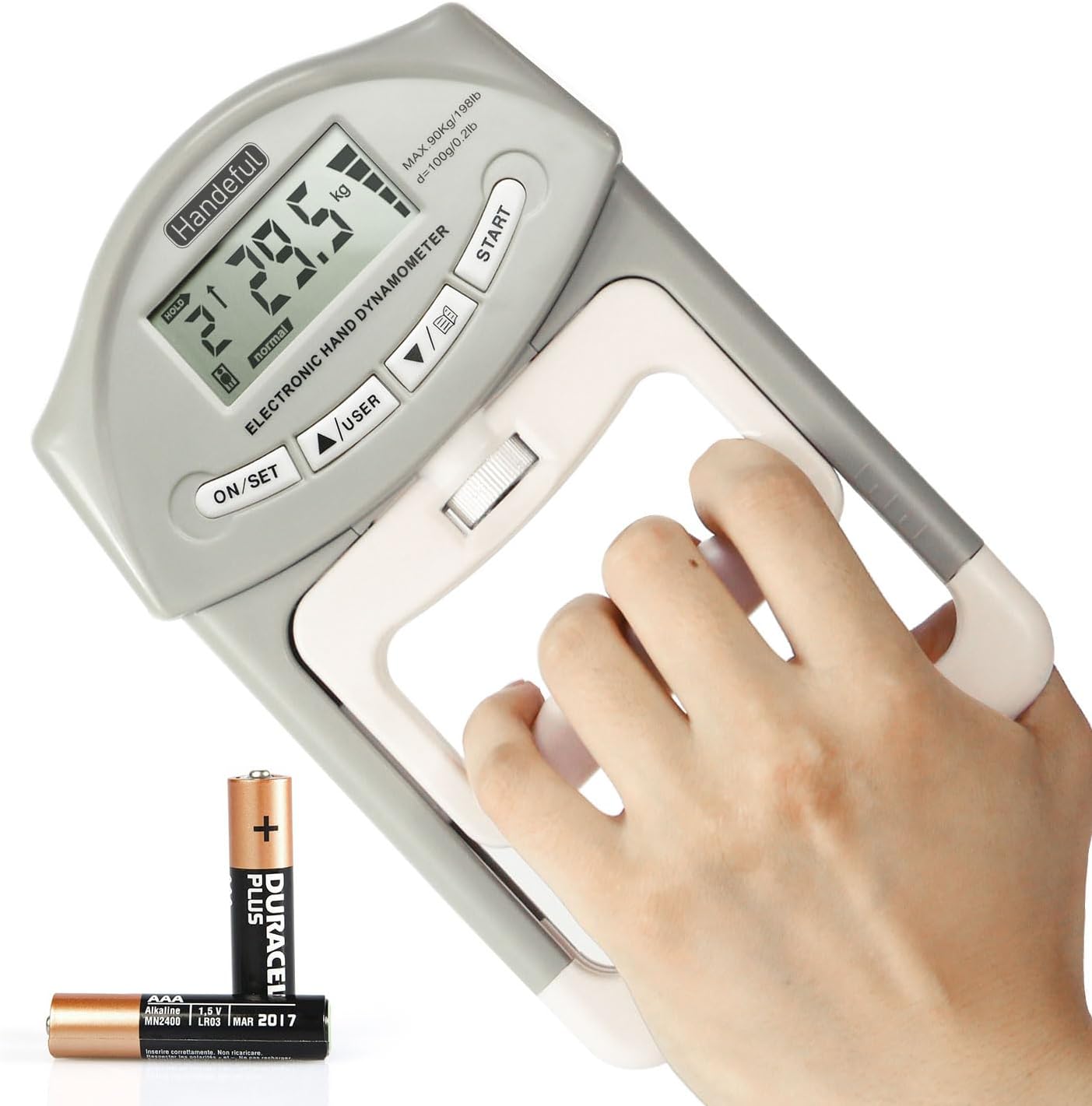 DINAMÓMETRO DE MANO HANDEFUL GRIP STRENGTH TESTER 90 KG - 1