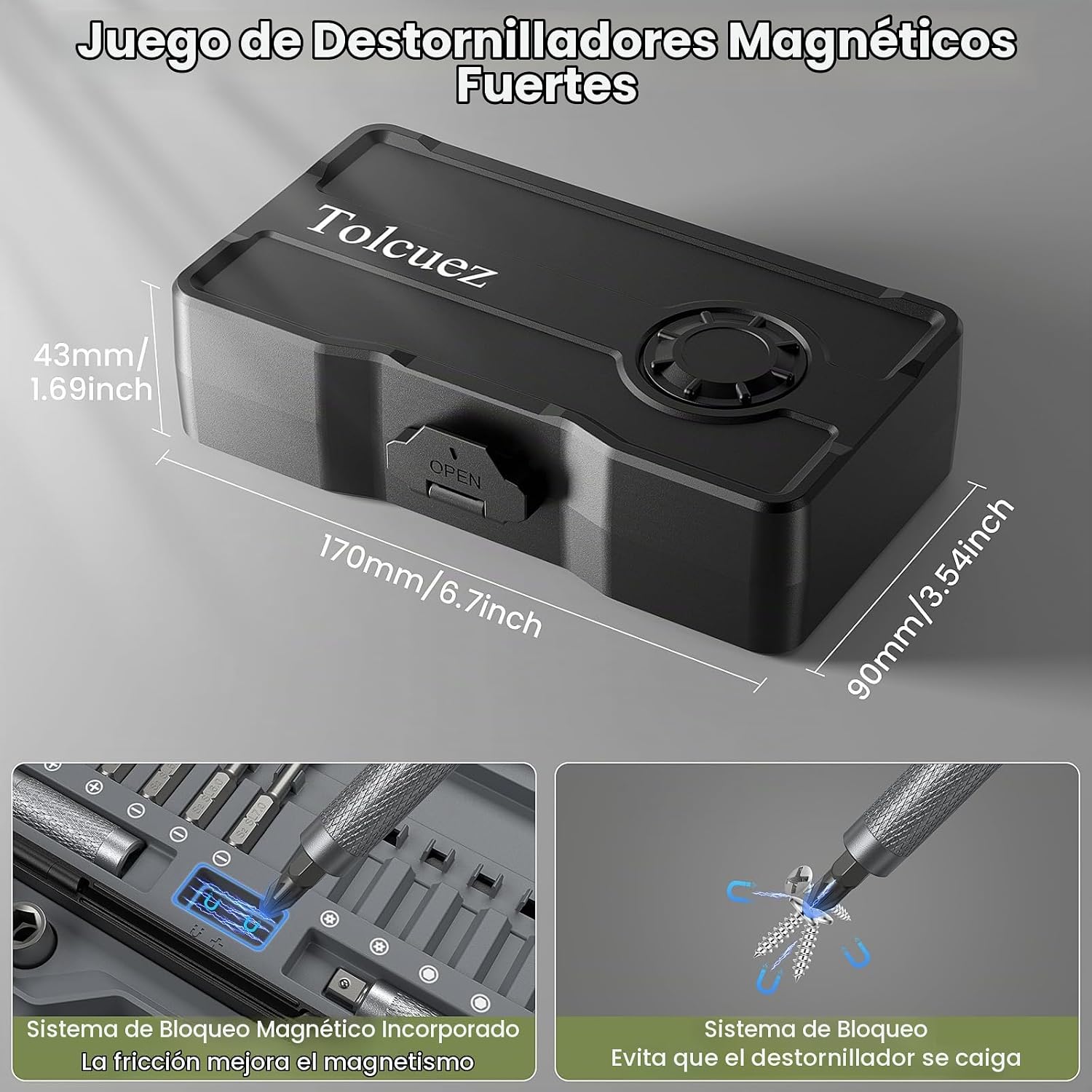 JUEGO DE DESTORNILLADORES TOLCUEZ 69 EN 1 CON 4 MANGOS Y PUNTAS MAGNÉTICAS S2 - 5